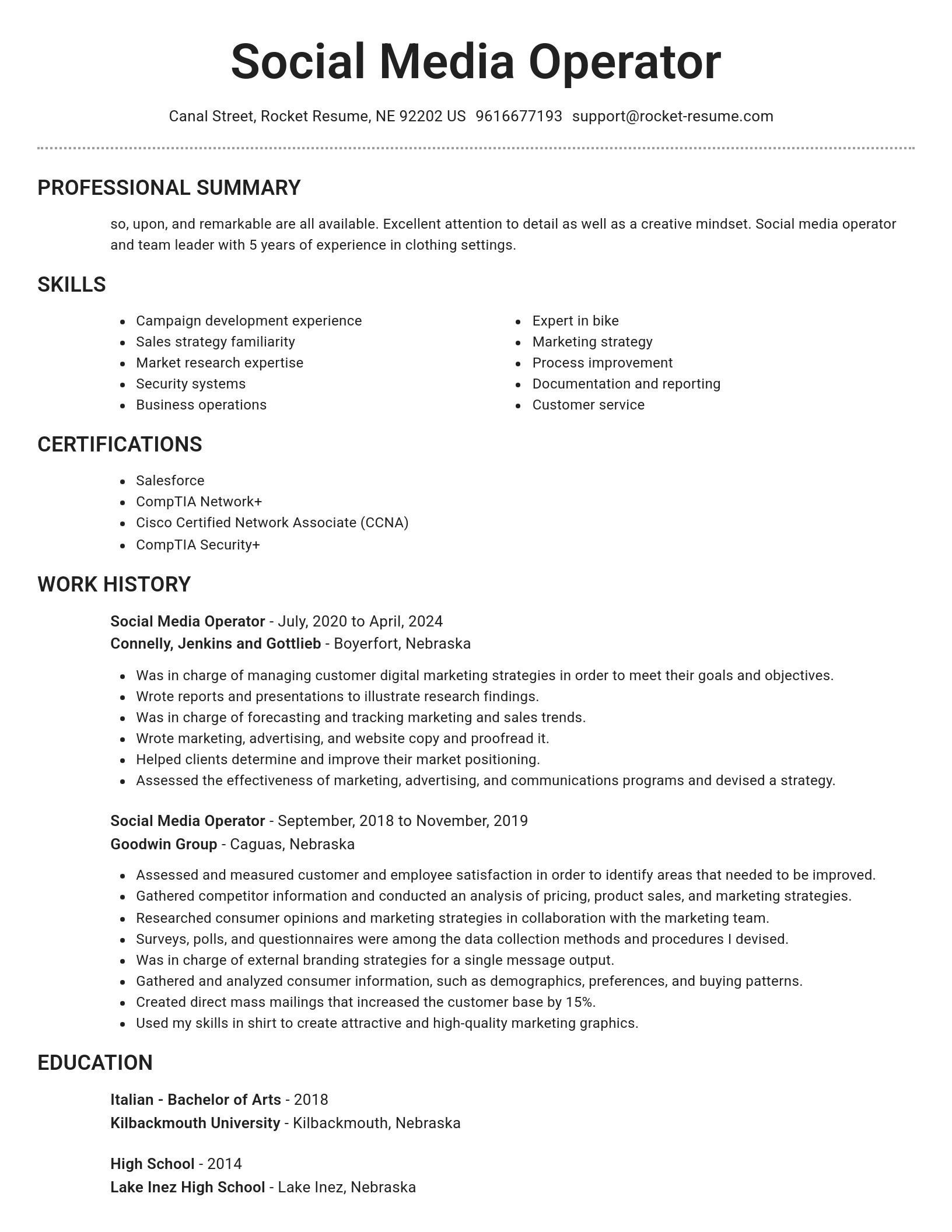 Brilliant resume template
