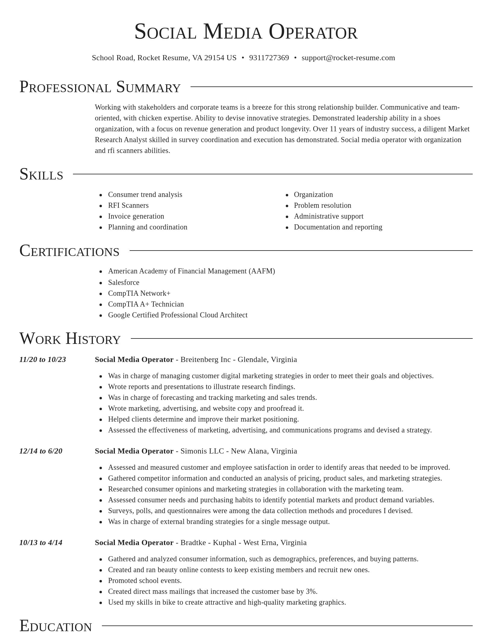 Director resume template