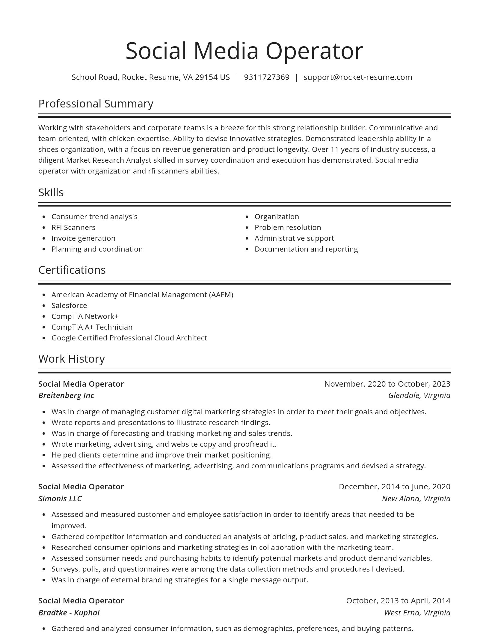 Spotlight resume template