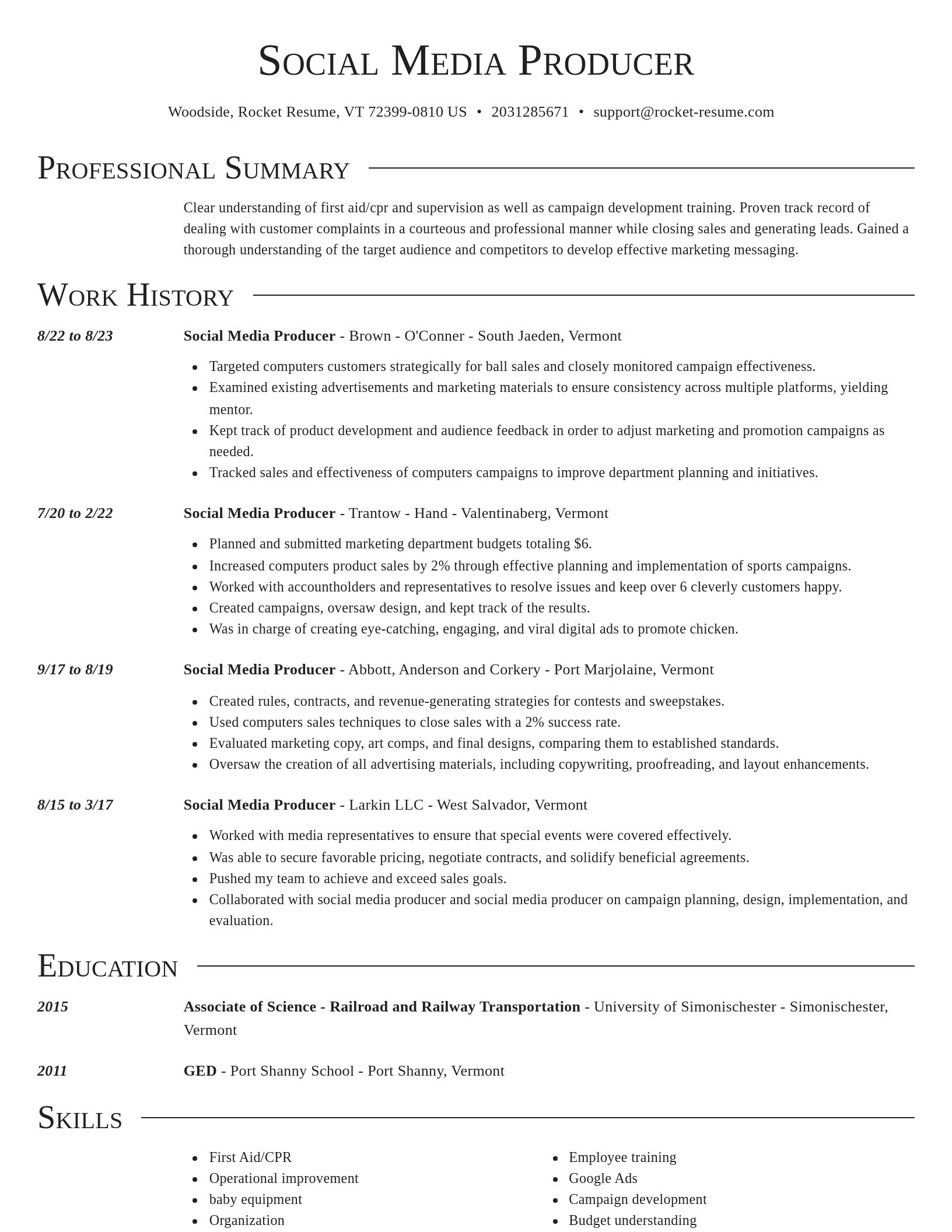 Director resume template