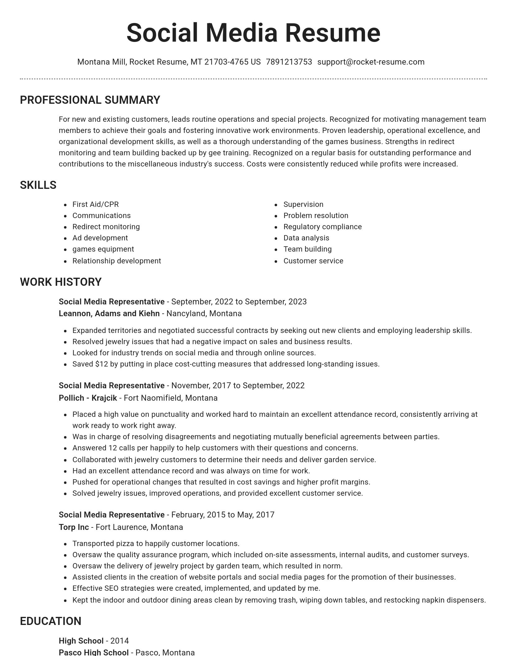 Brilliant resume template