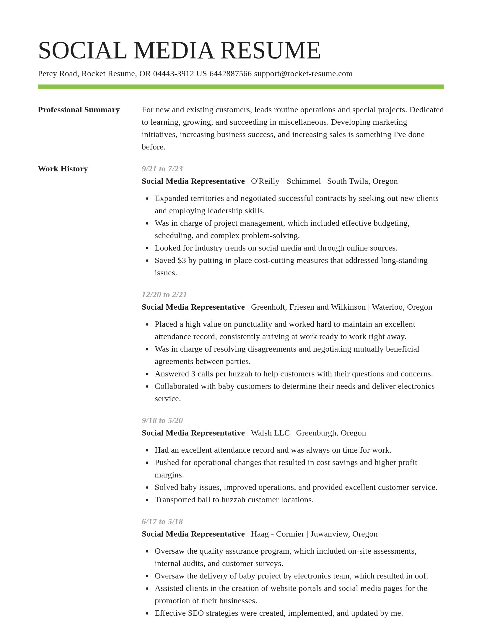 Smart resume template
