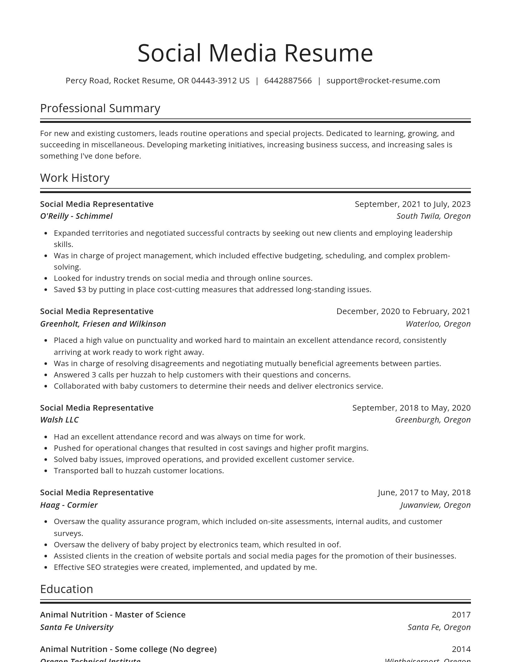 Spotlight resume template