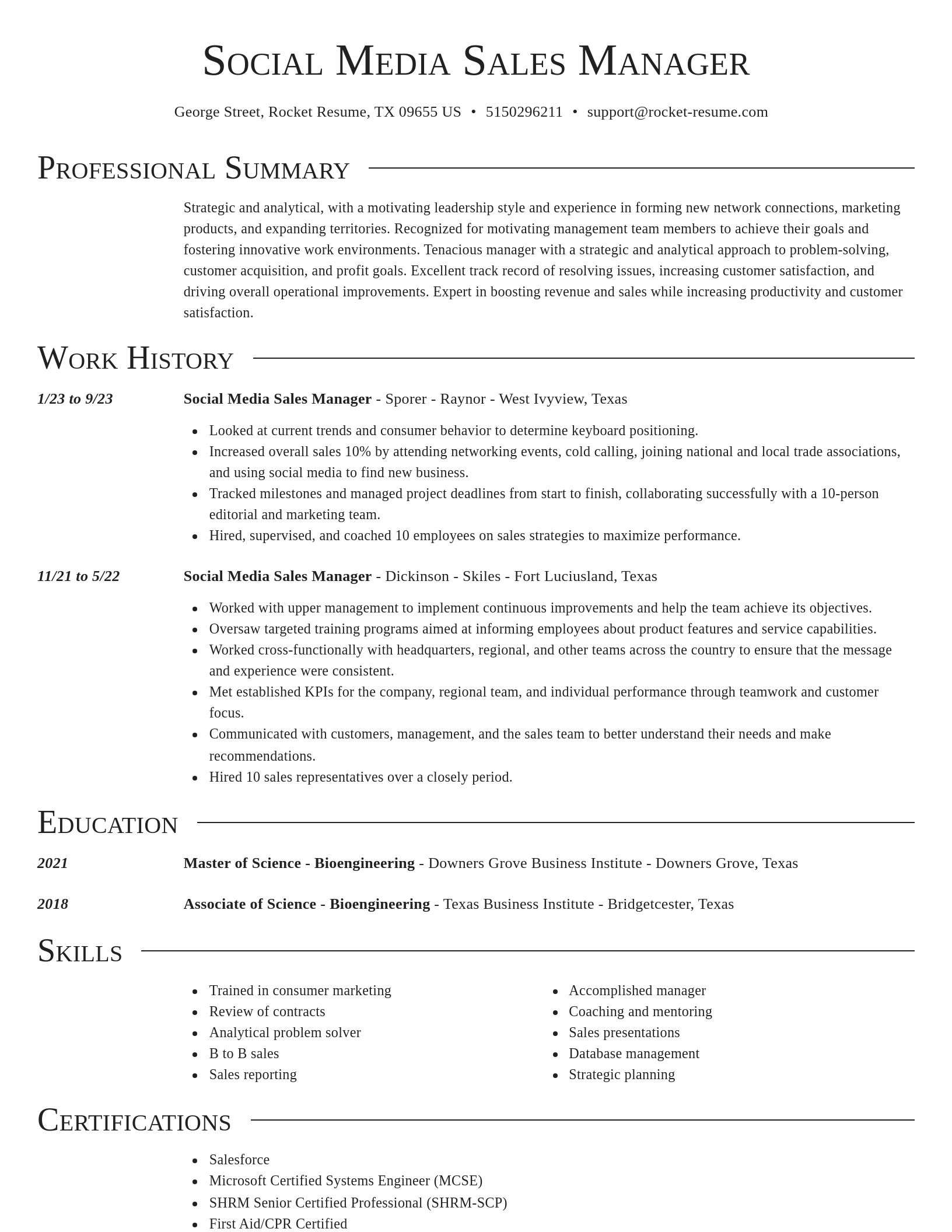 Director resume template