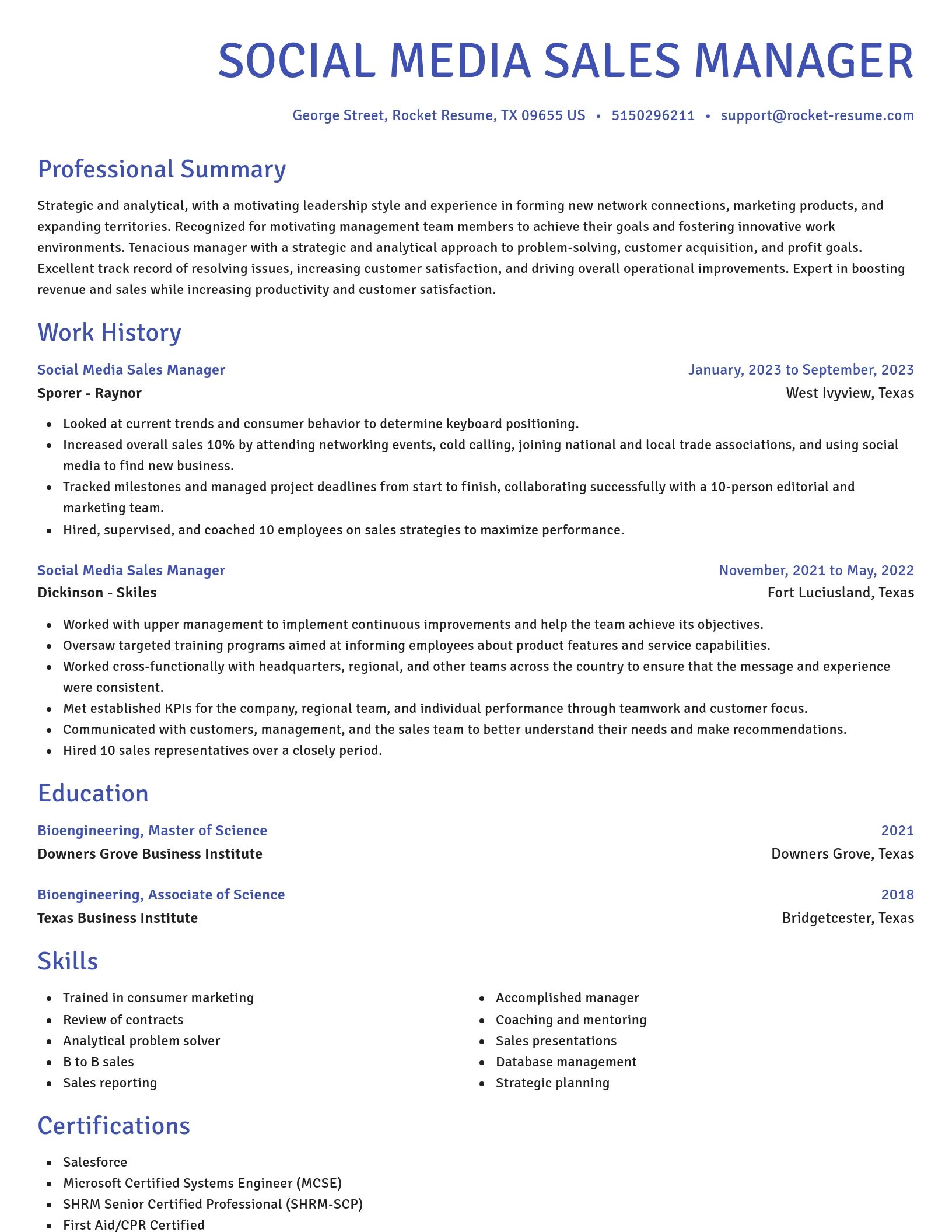 Novel resume template