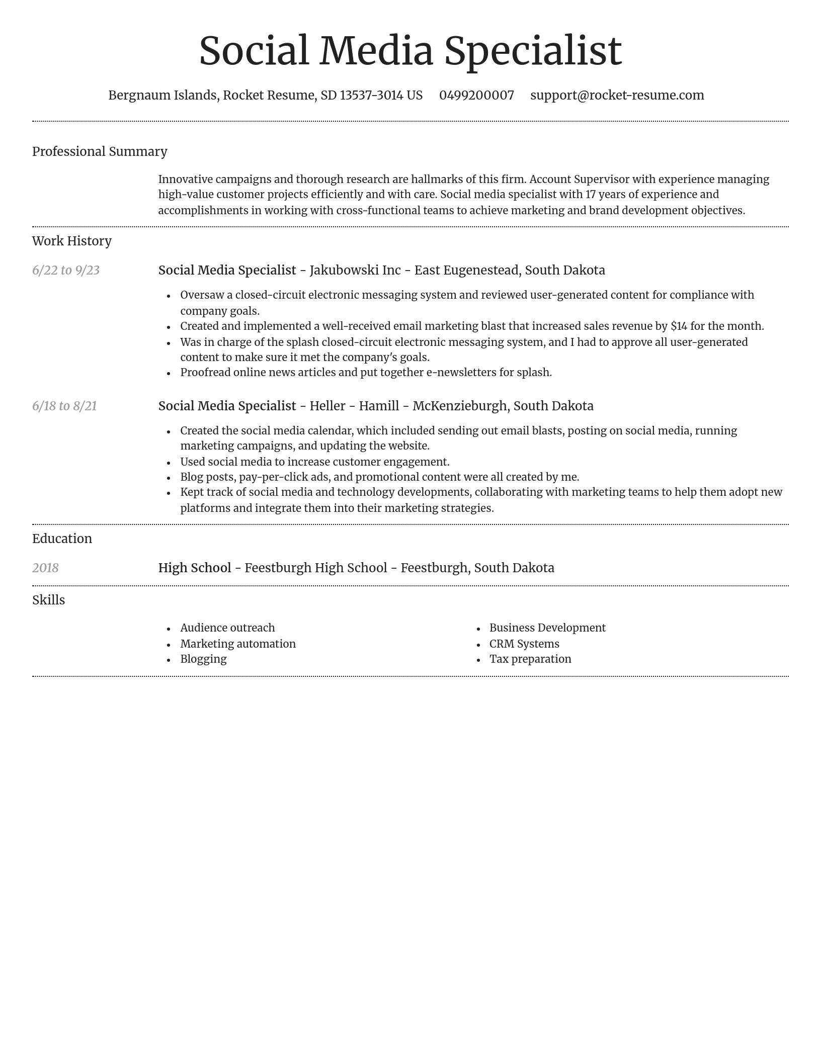 Dignified resume template