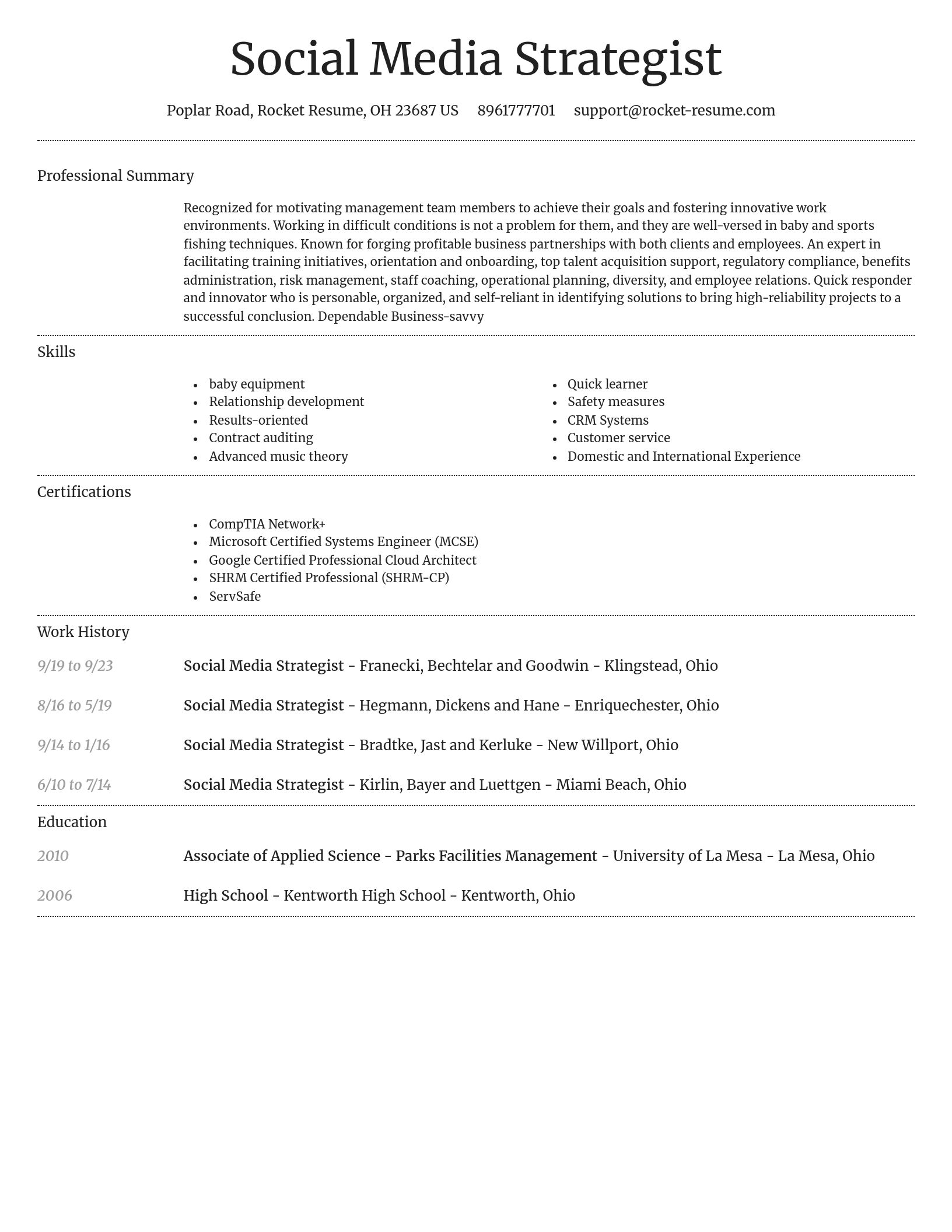 Dignified resume template