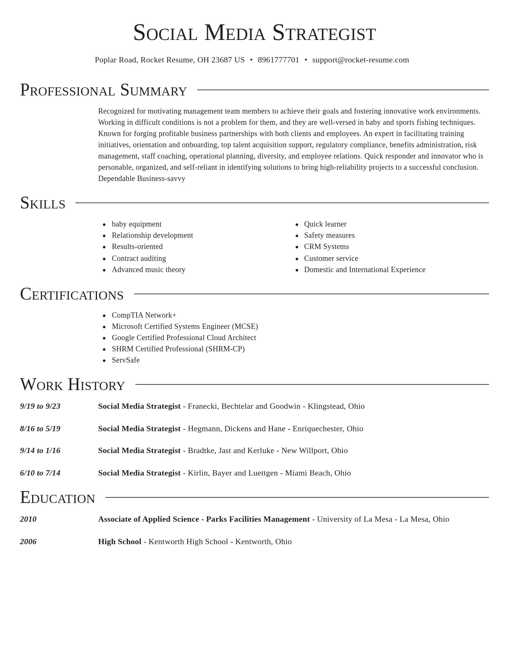 Director resume template