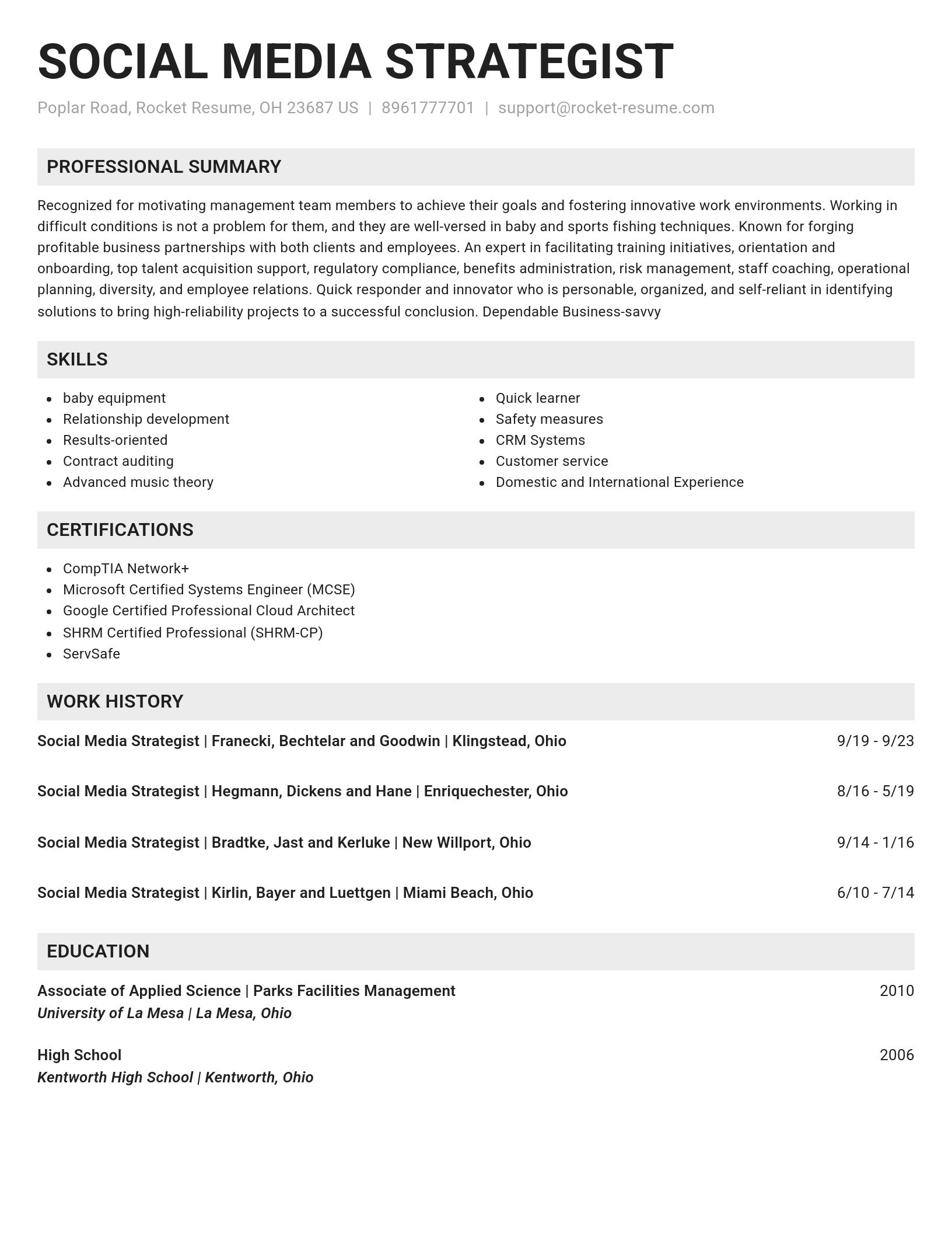 Genius resume template