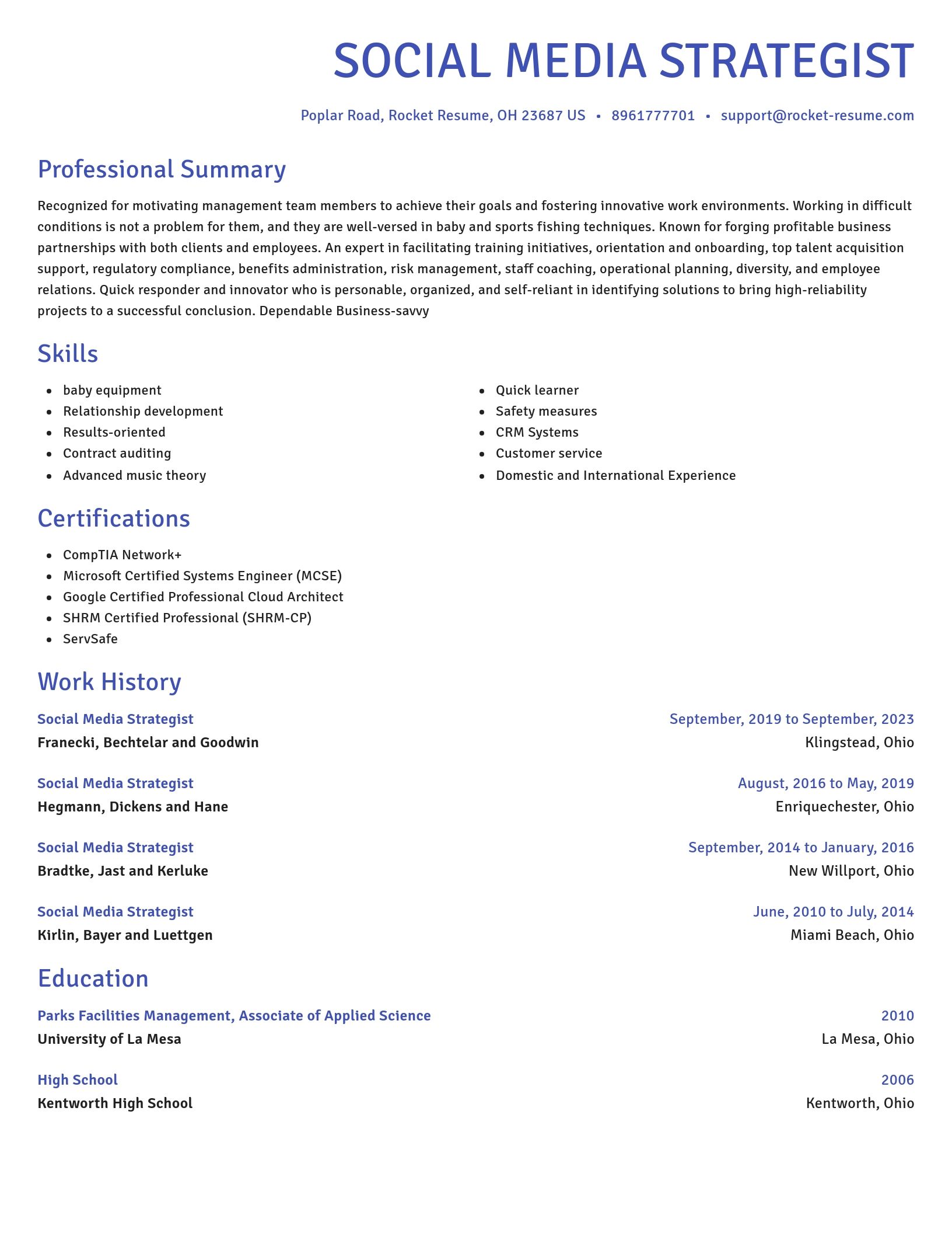 Novel resume template