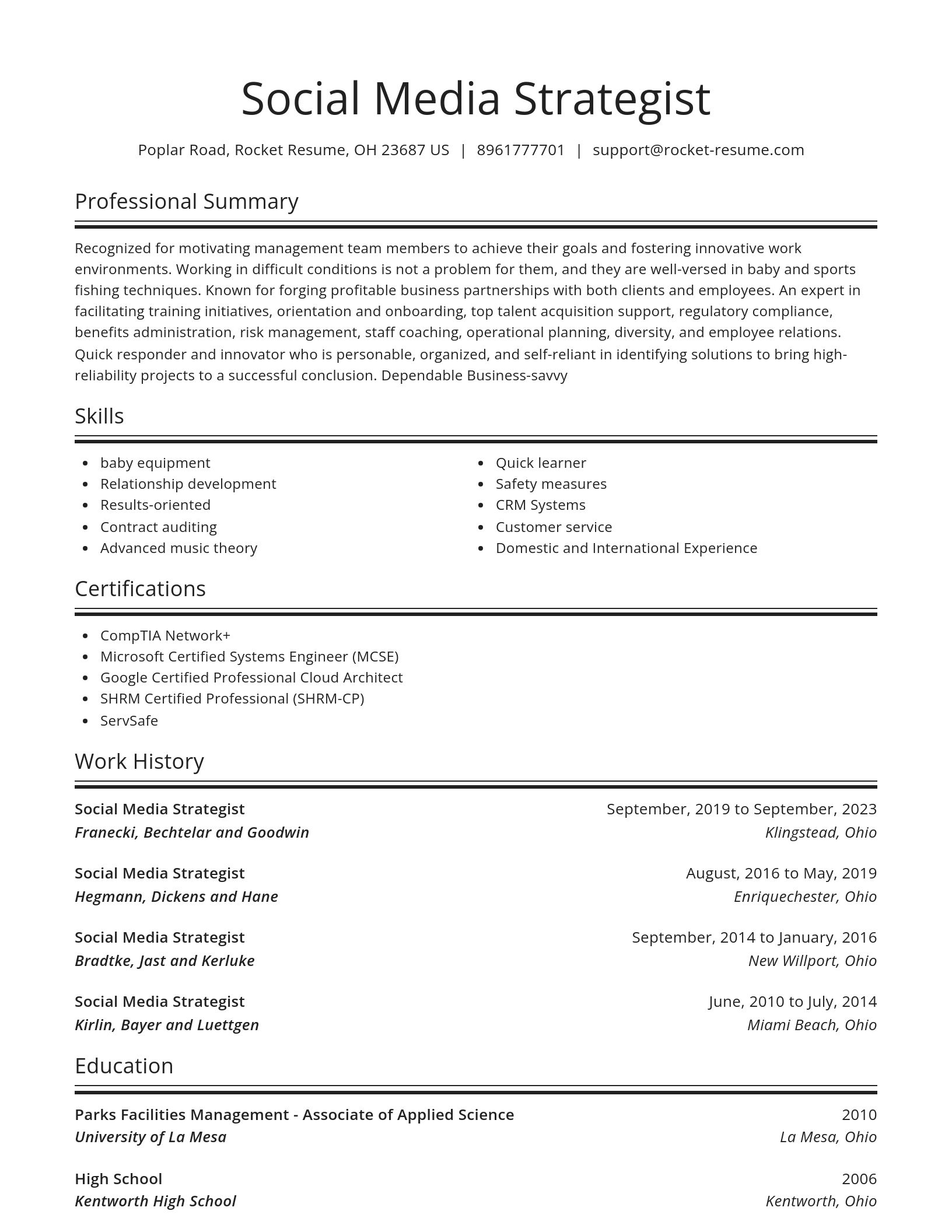Spotlight resume template