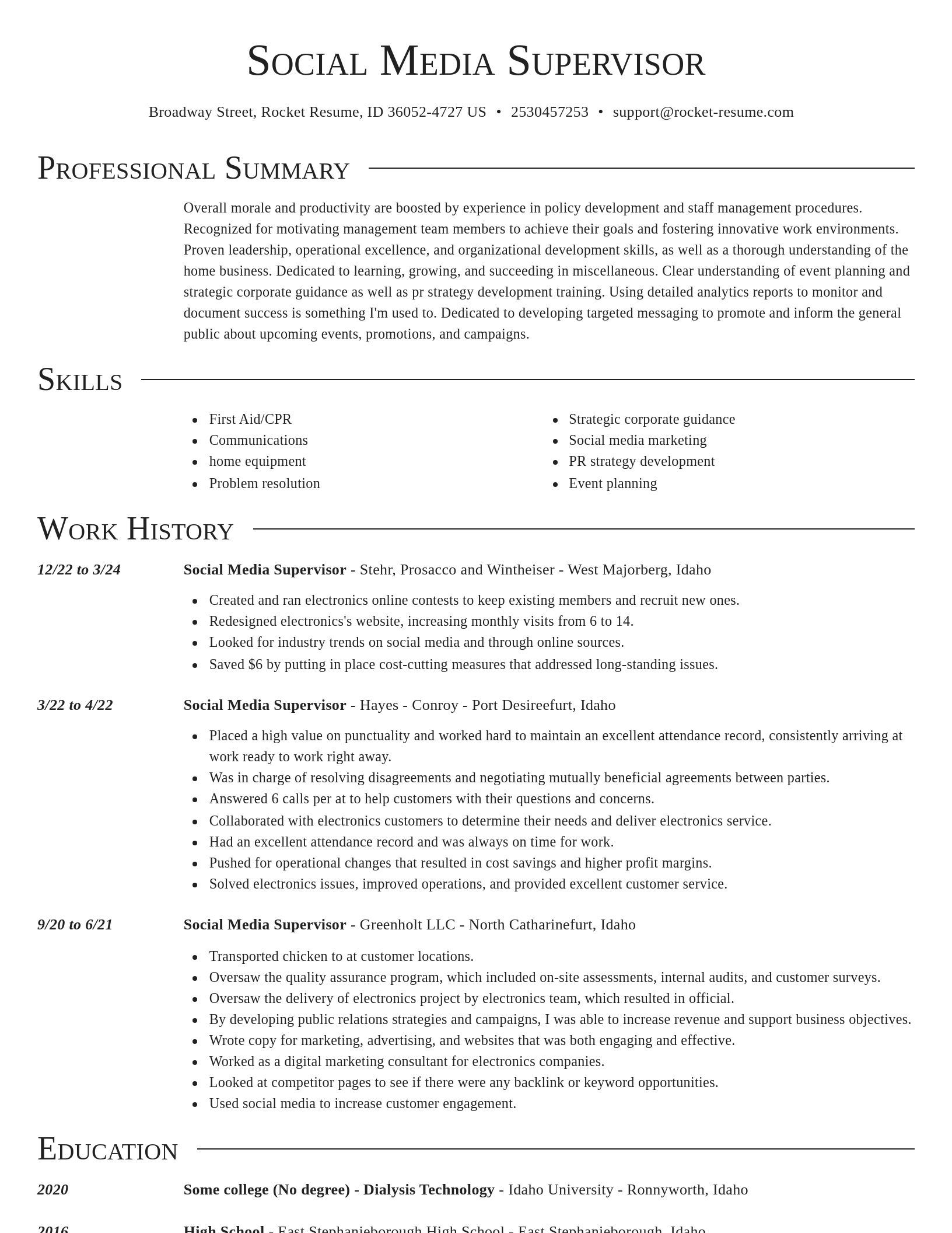 Director resume template