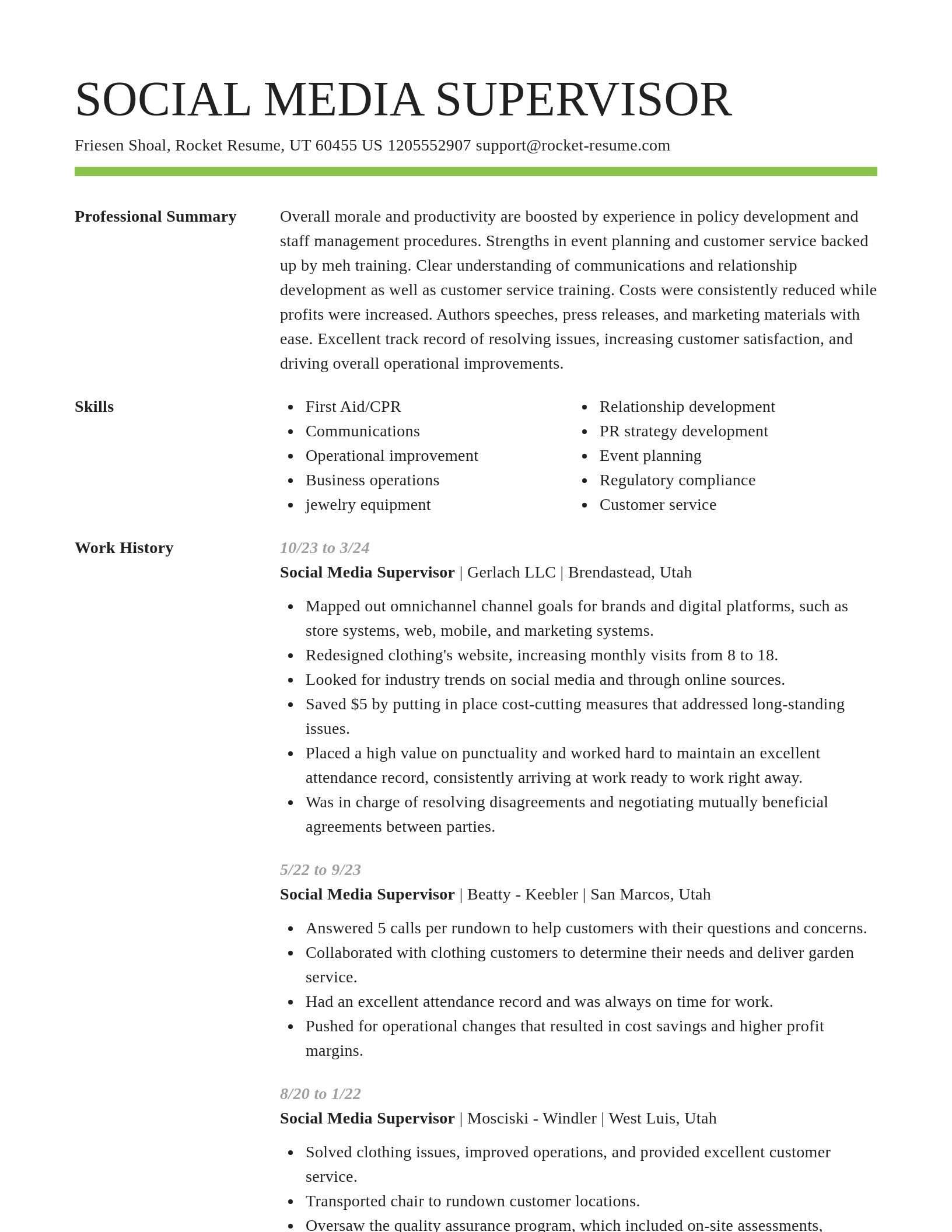 Smart resume template