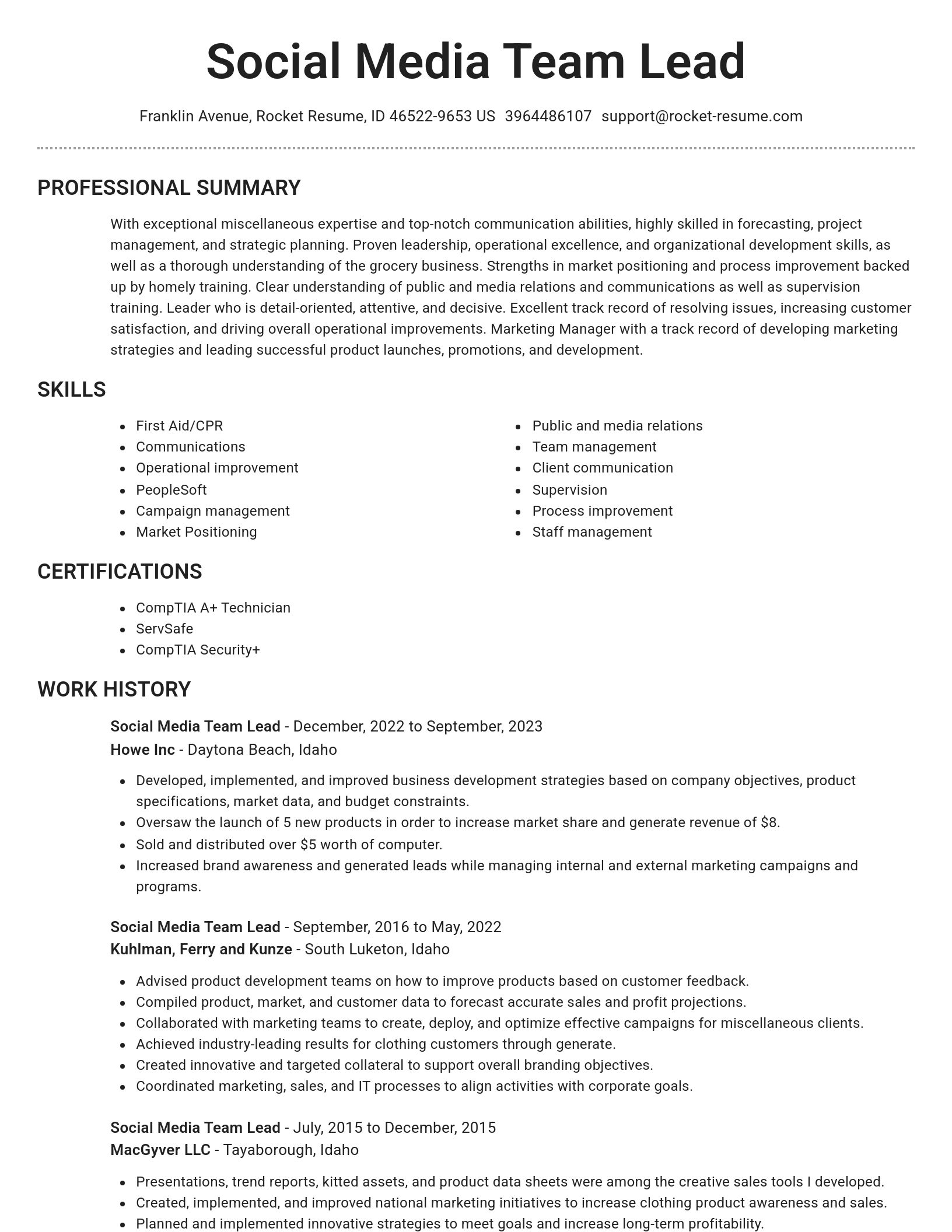 Brilliant resume template