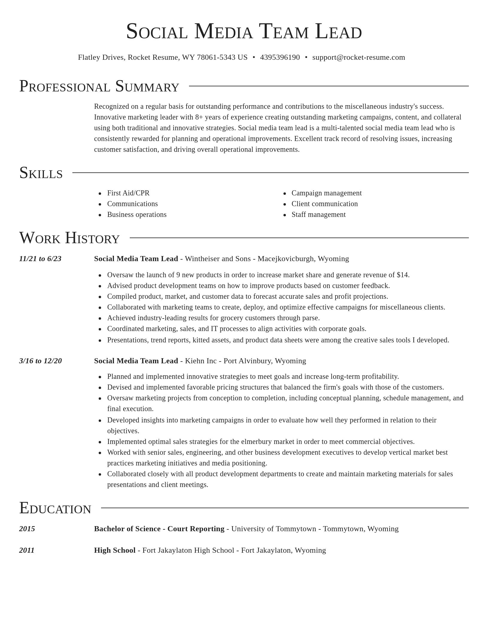 Director resume template
