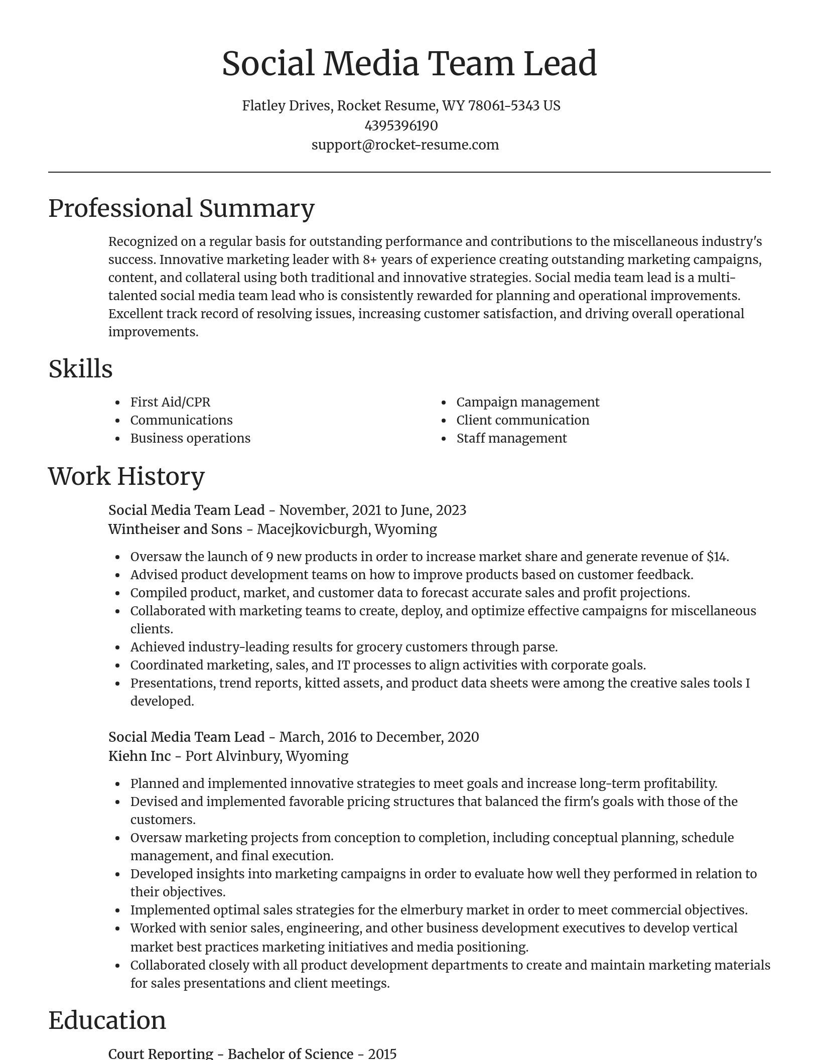 Focal Point resume template