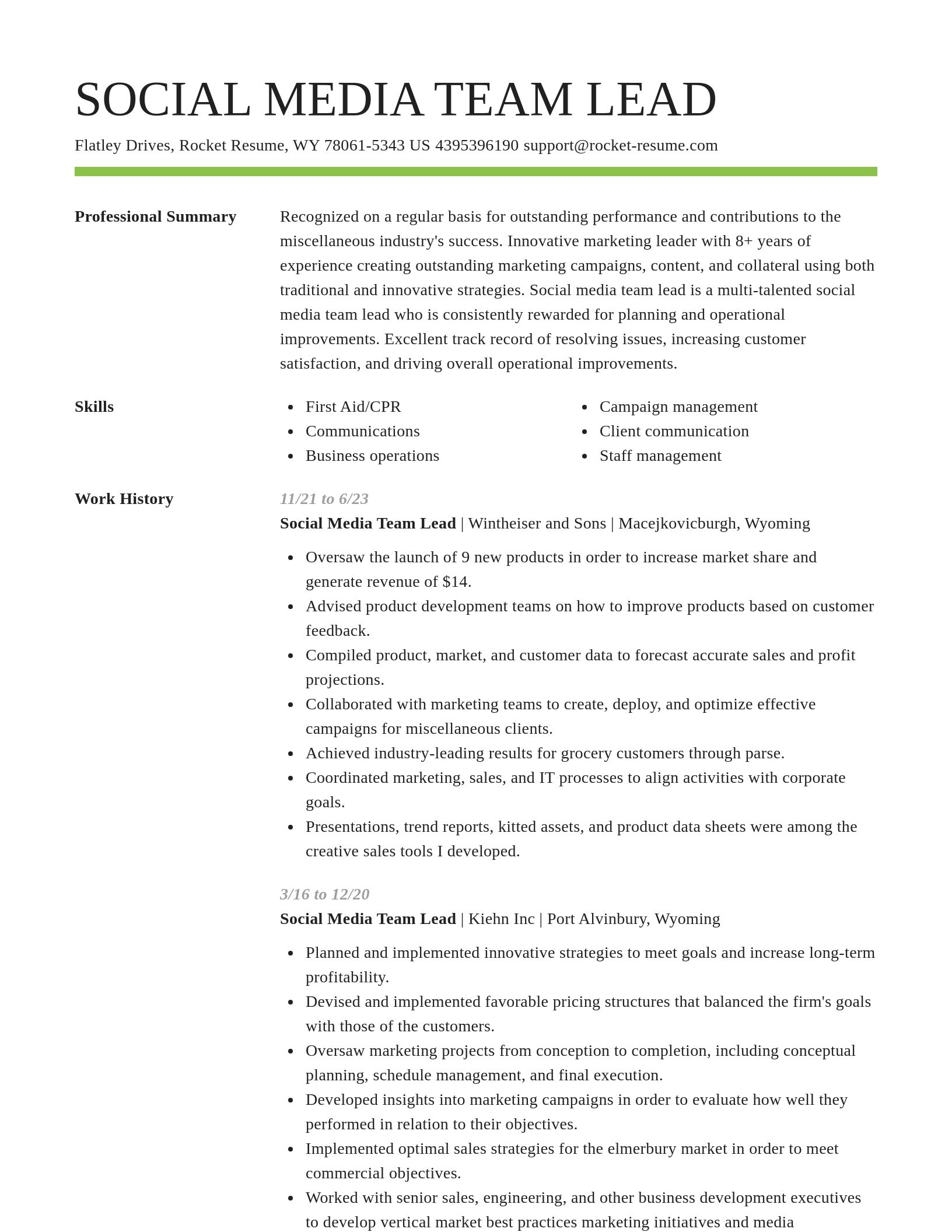 Smart resume template