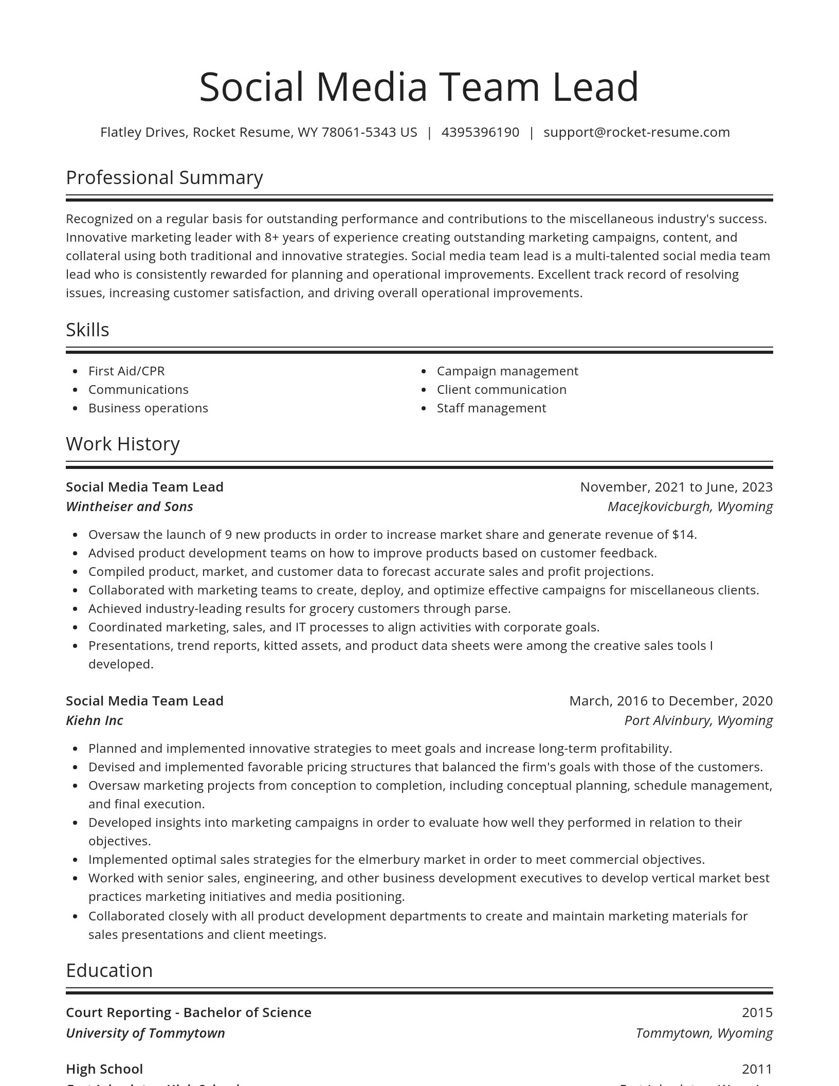 Spotlight resume template