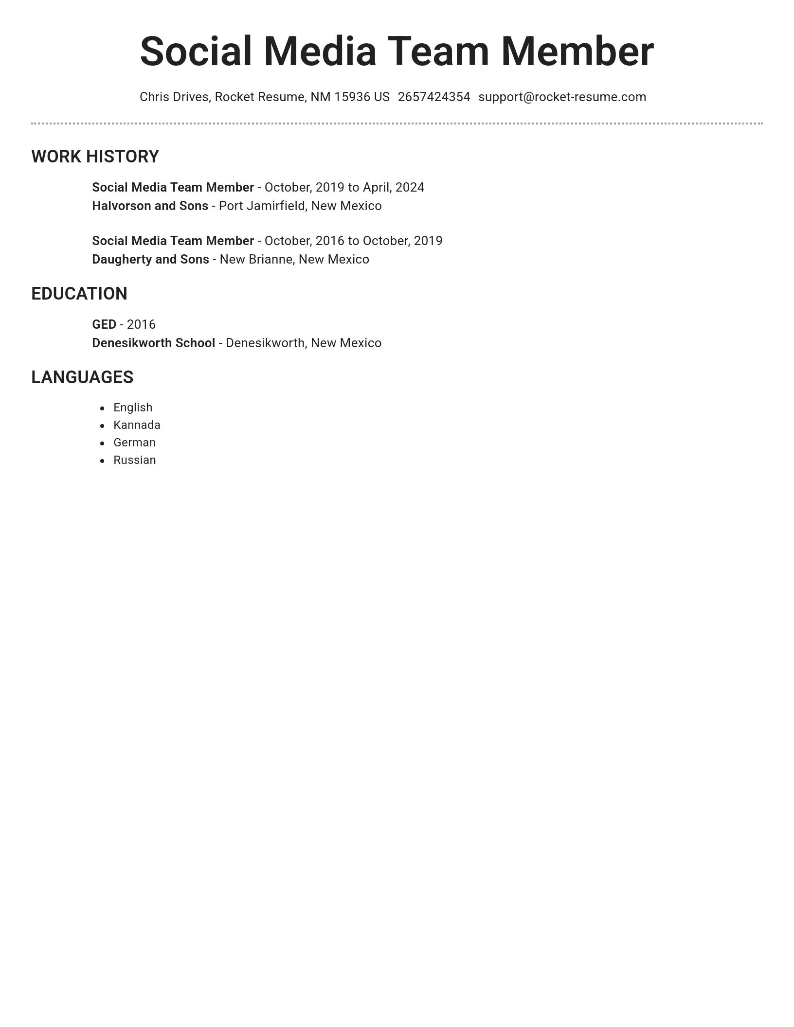 Brilliant resume template