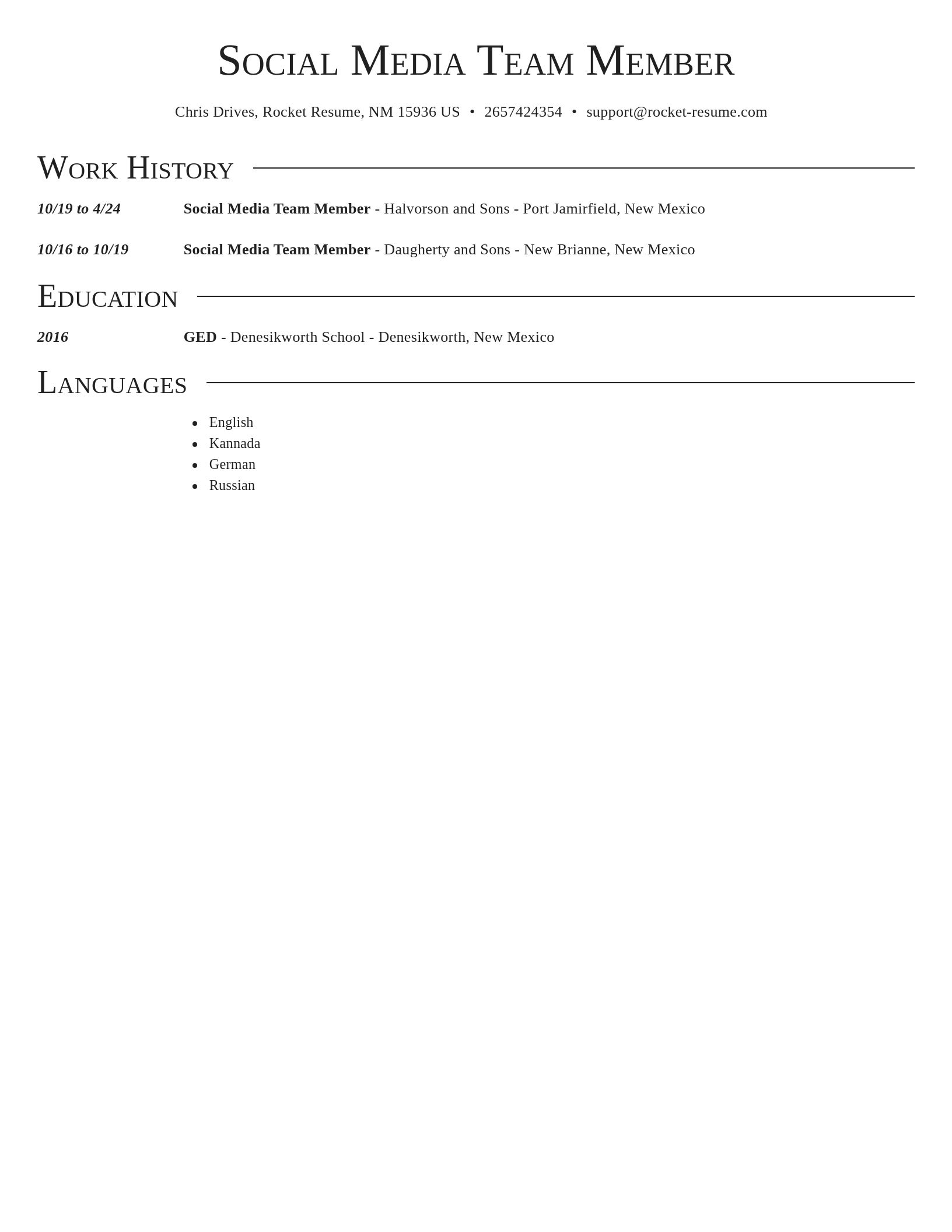 Director resume template
