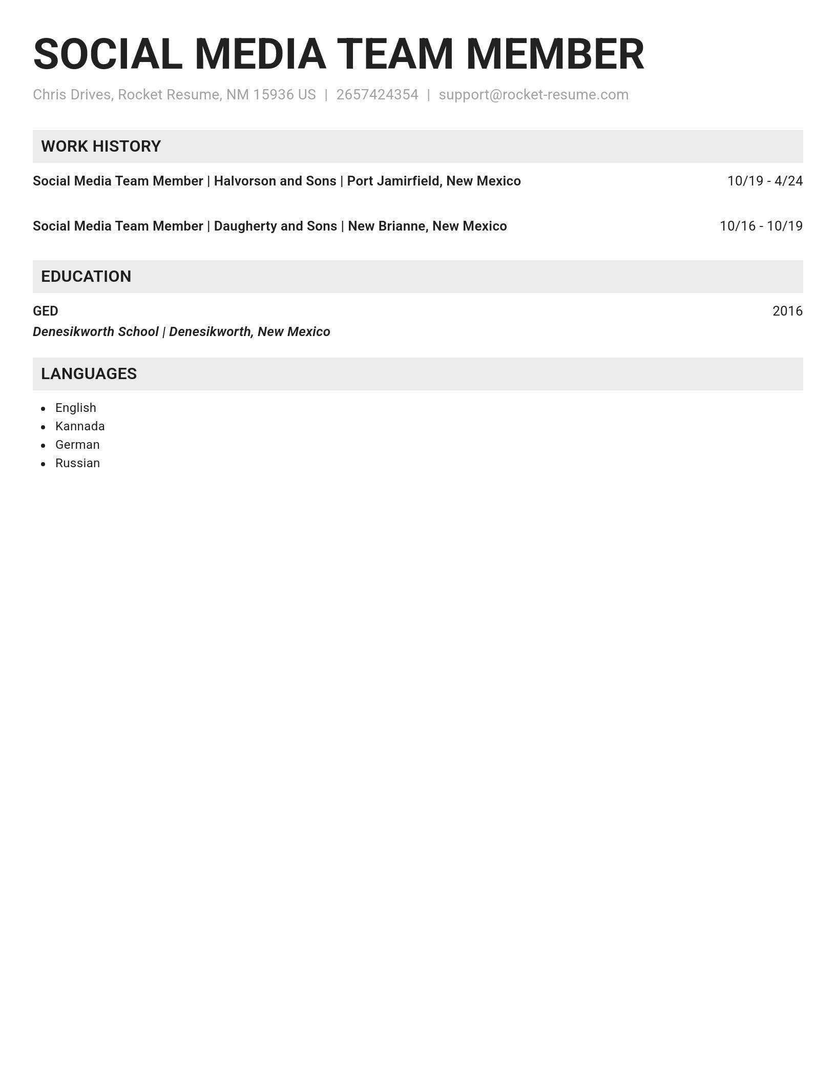 Genius resume template