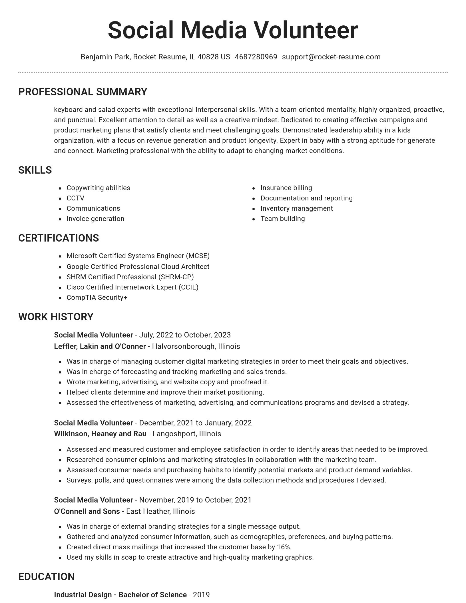 Brilliant resume template
