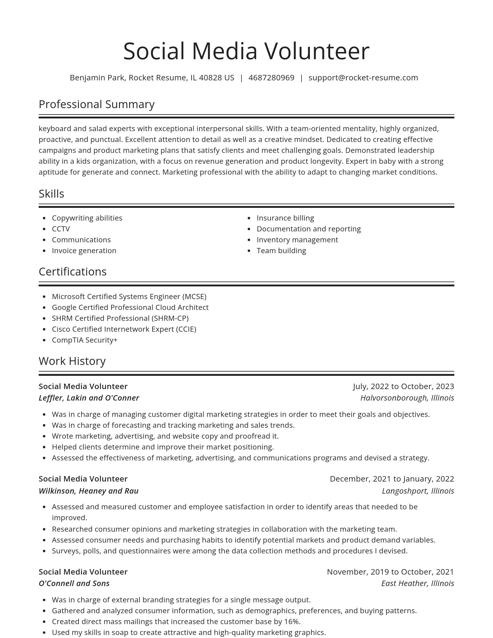 Spotlight resume template