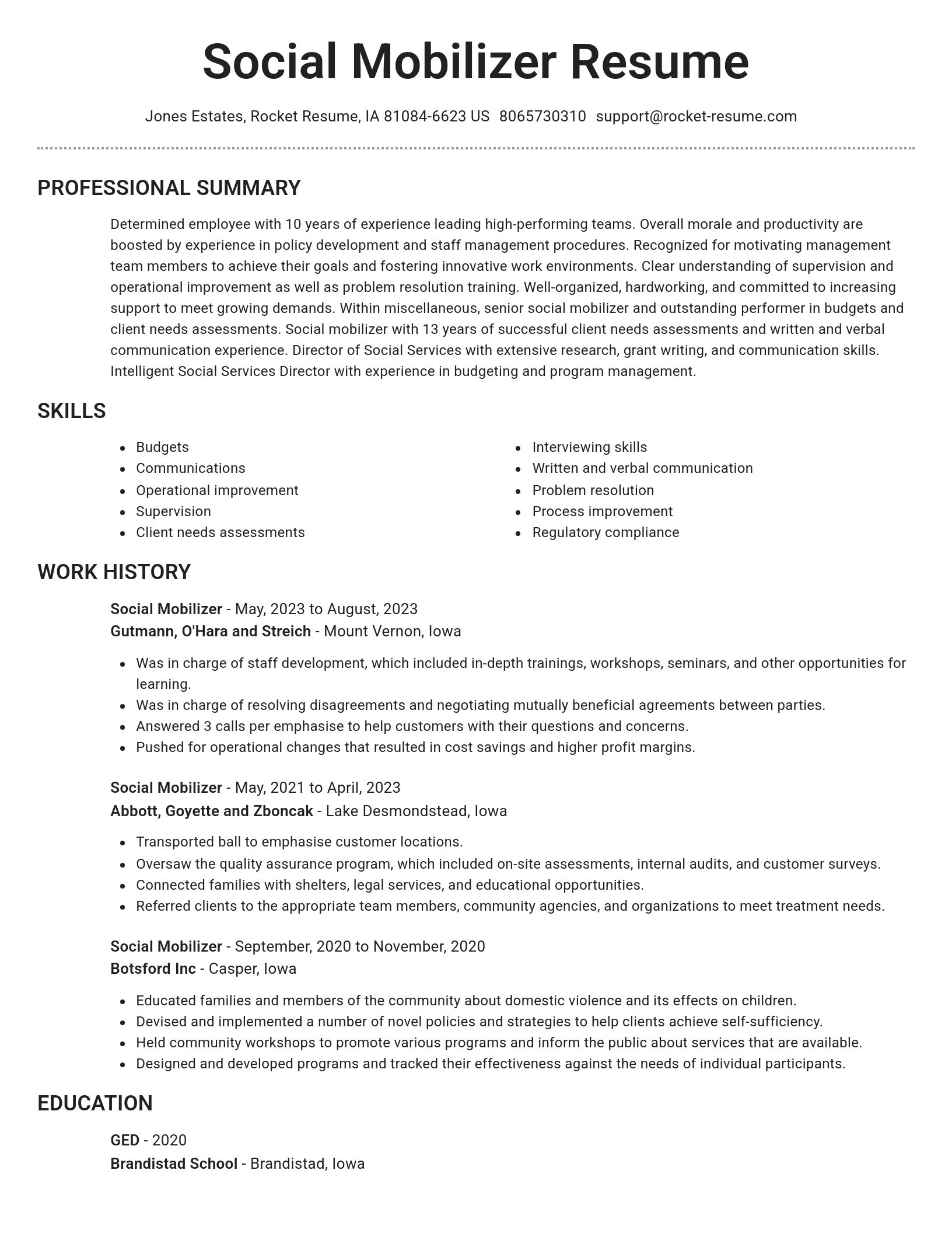 Brilliant resume template