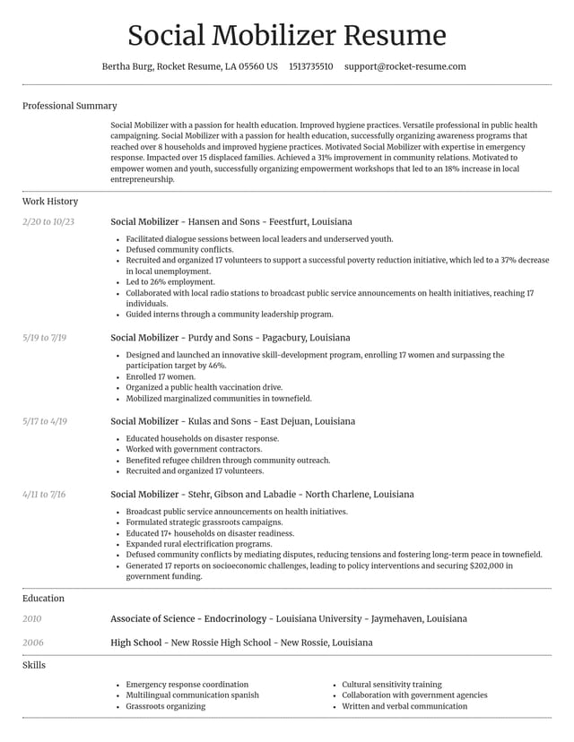Dignified resume template