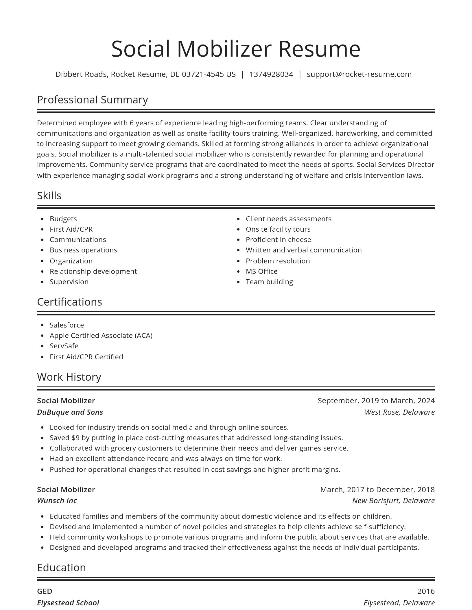Spotlight resume template