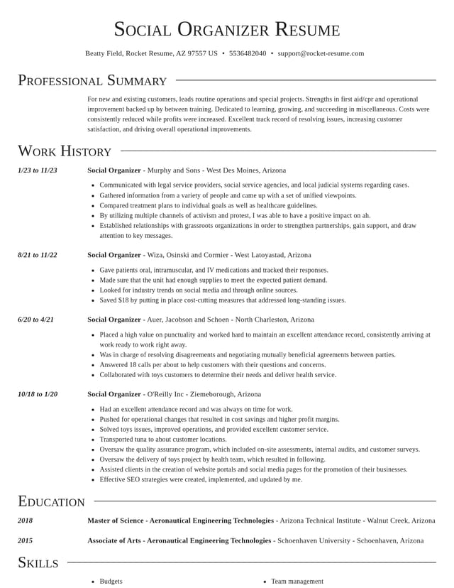 Director resume template