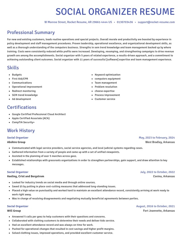 Novel resume template