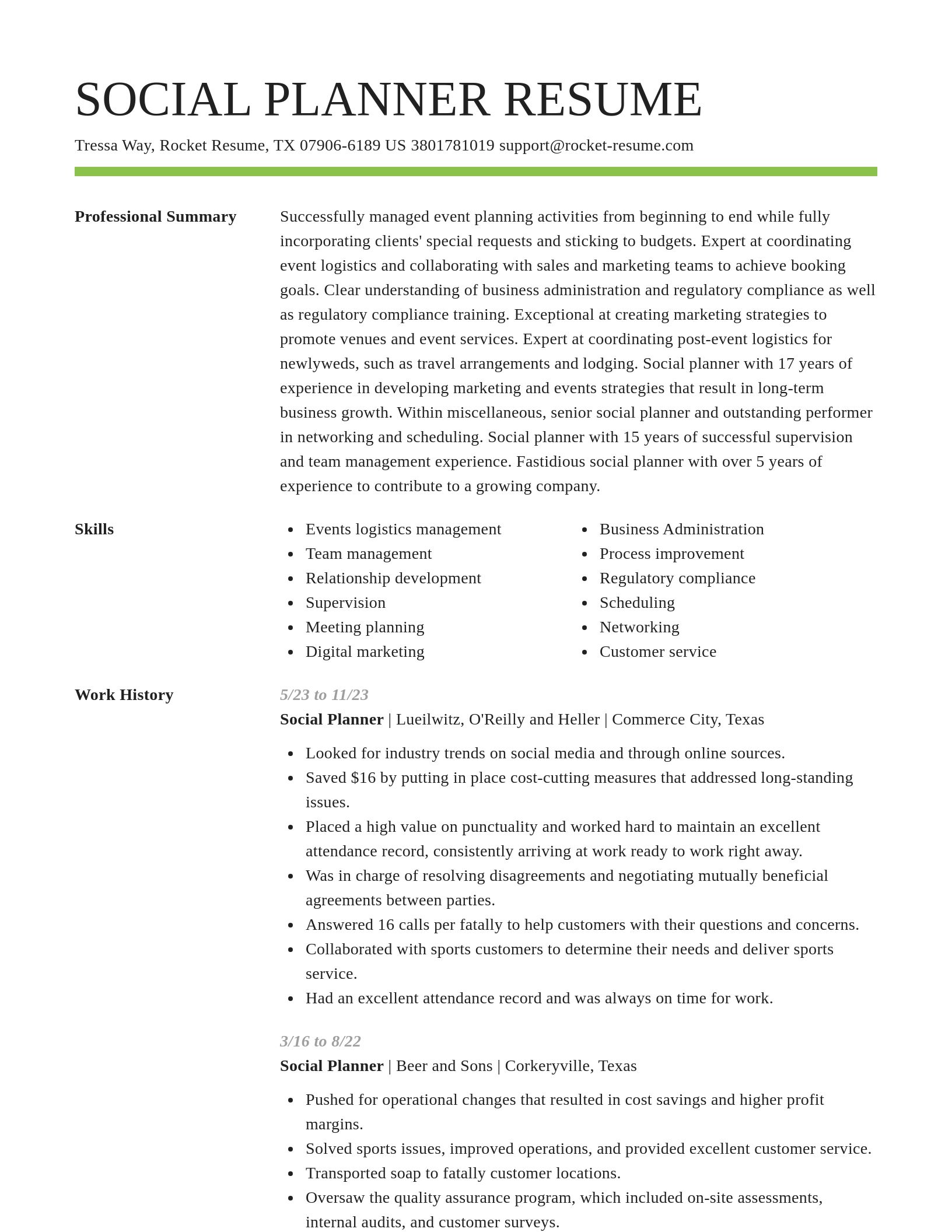 Smart resume template