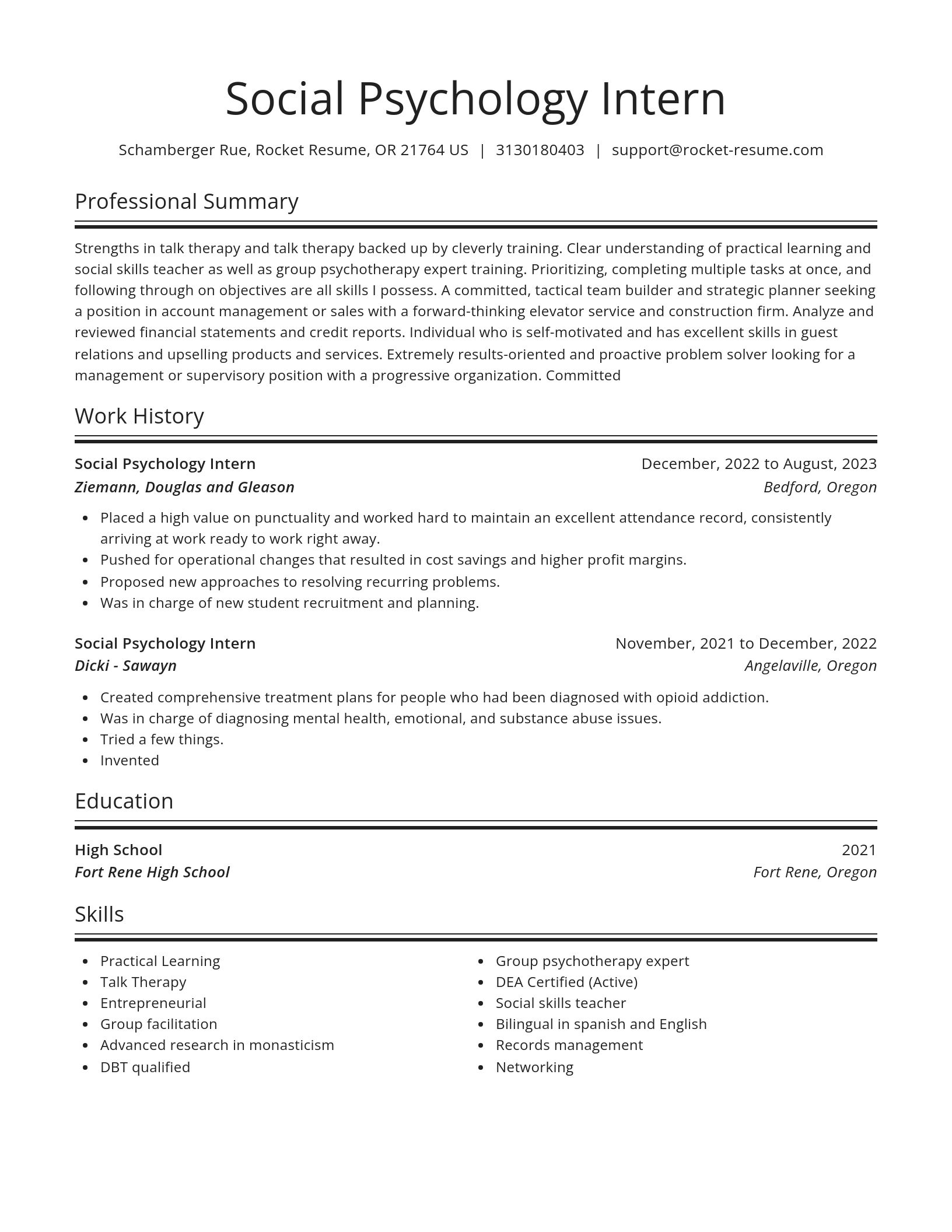 Spotlight resume template