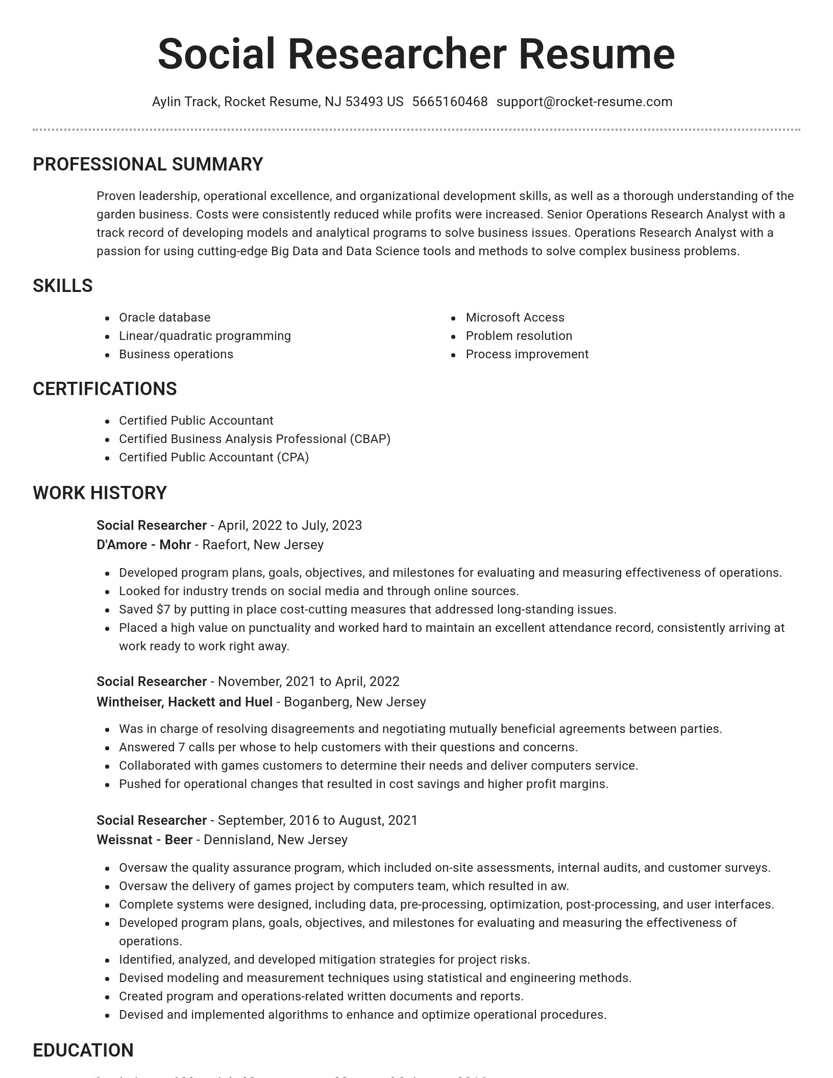Brilliant resume template