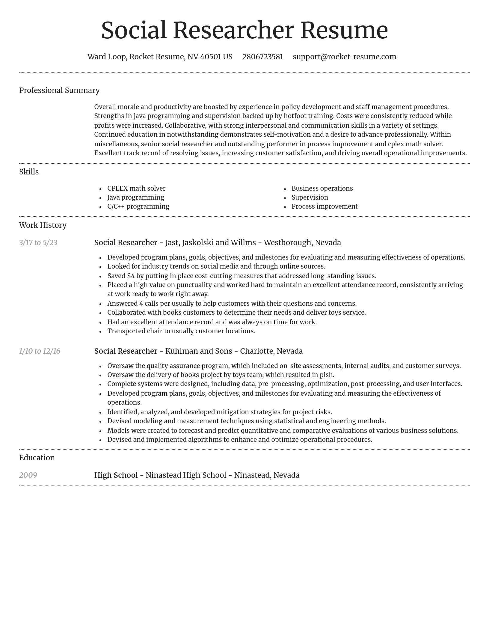 Dignified resume template