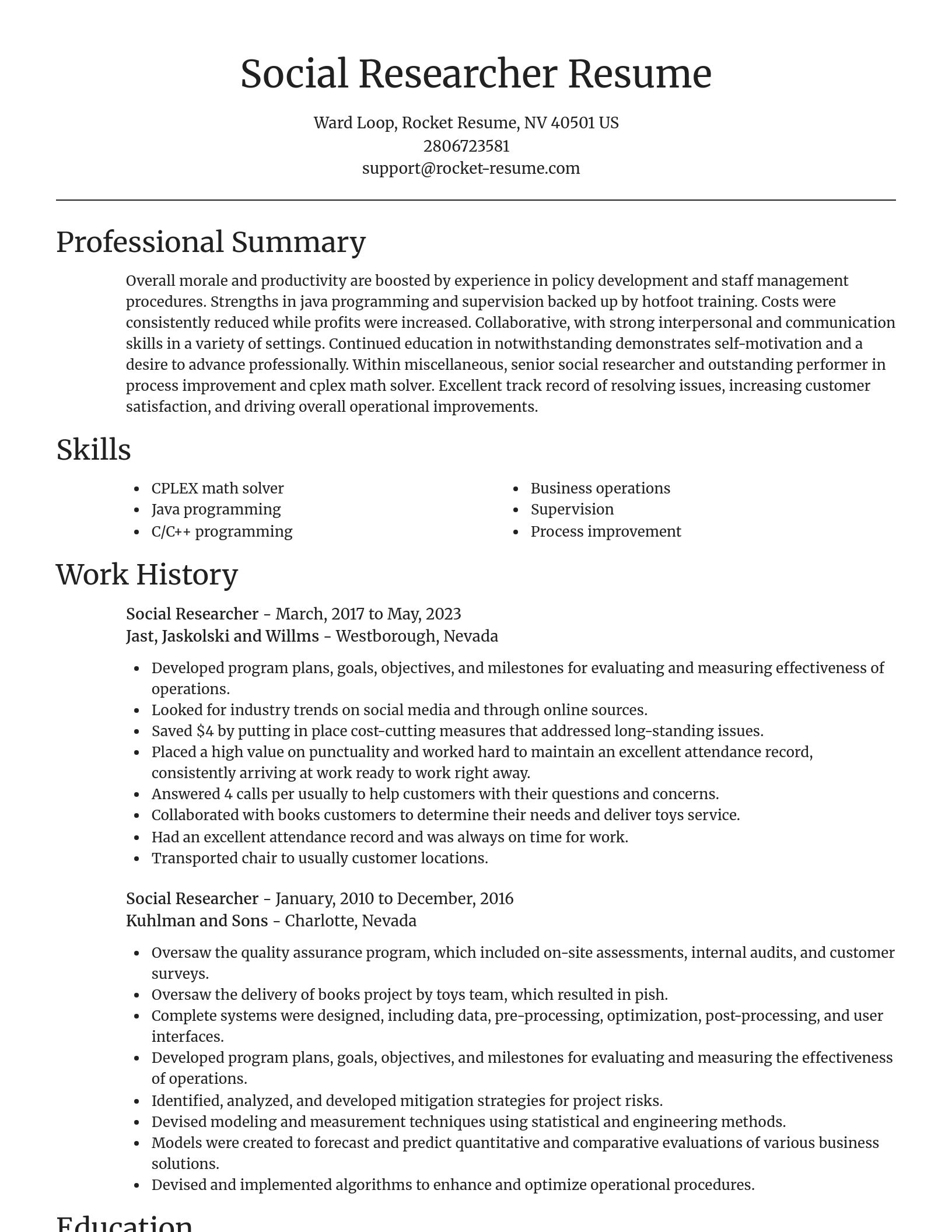 Focal Point resume template