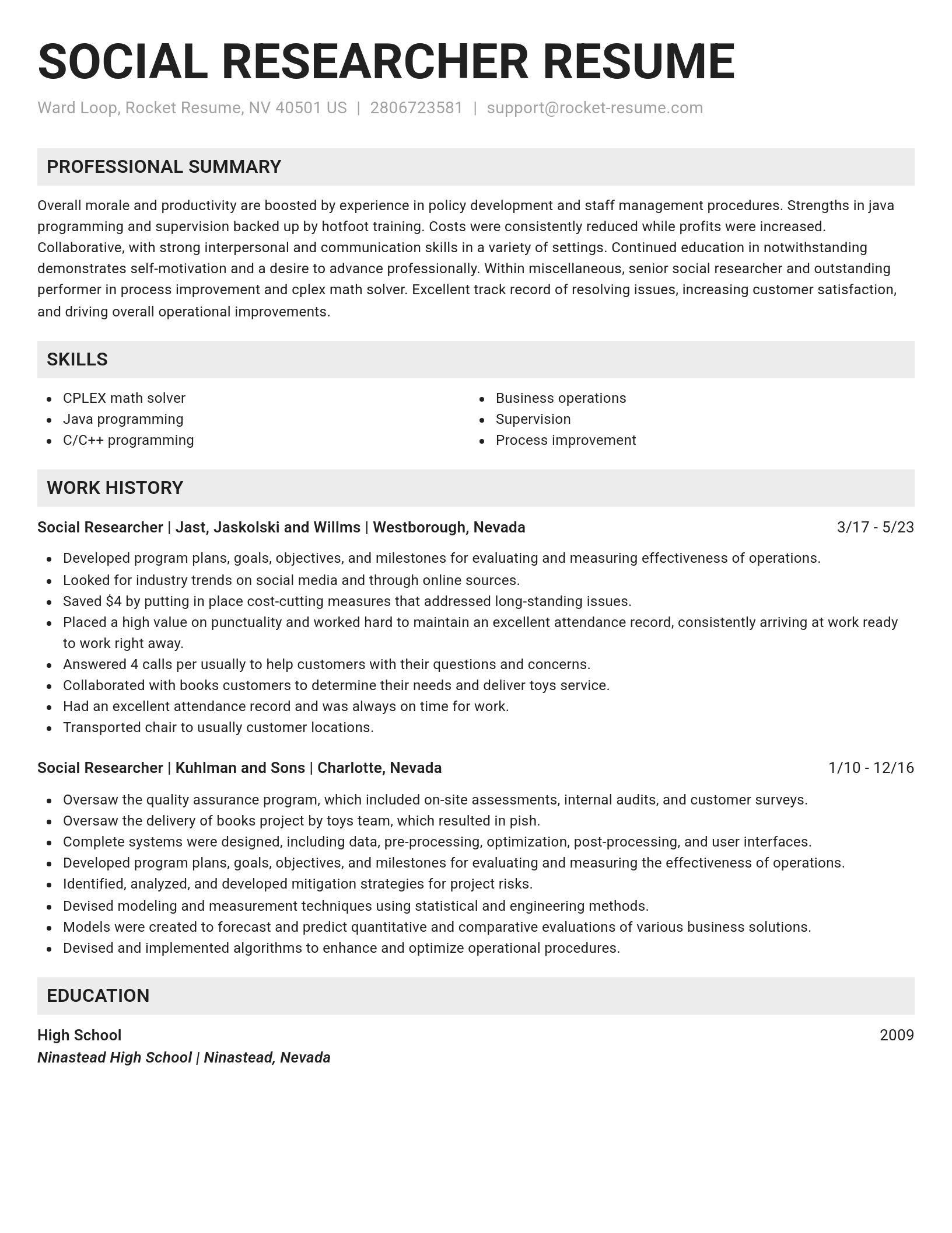 Genius resume template