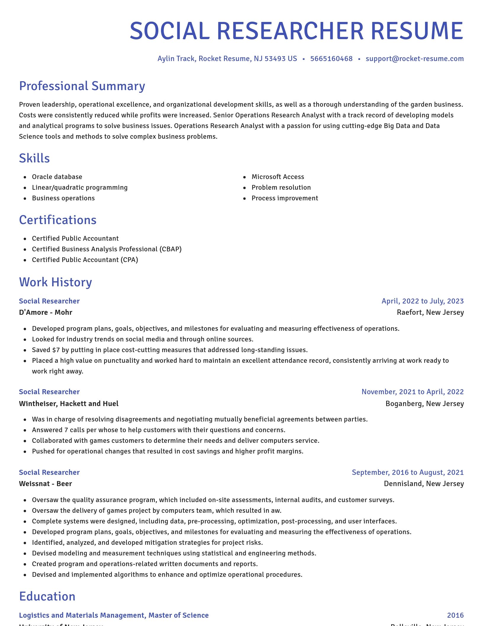 Novel resume template