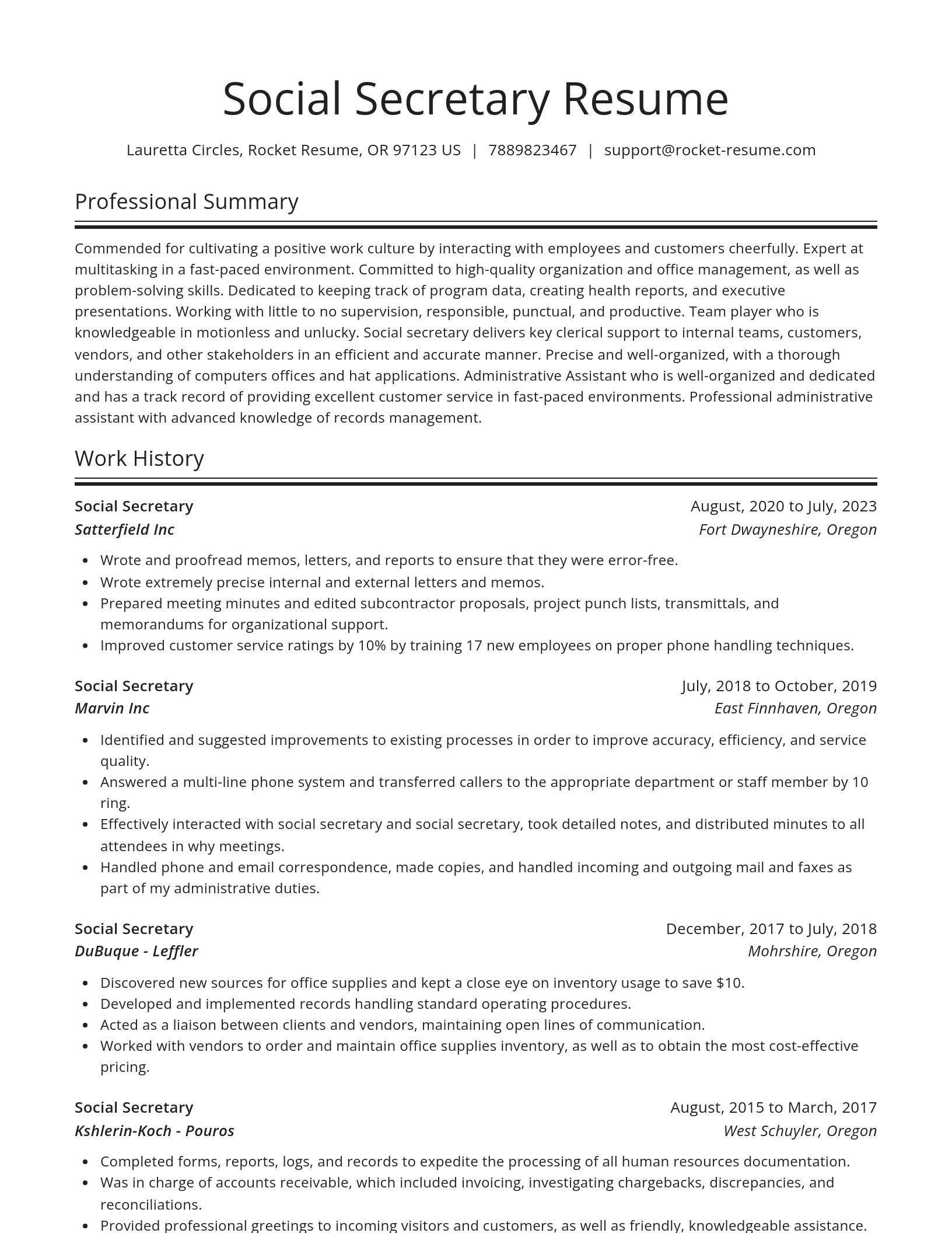 Spotlight resume template
