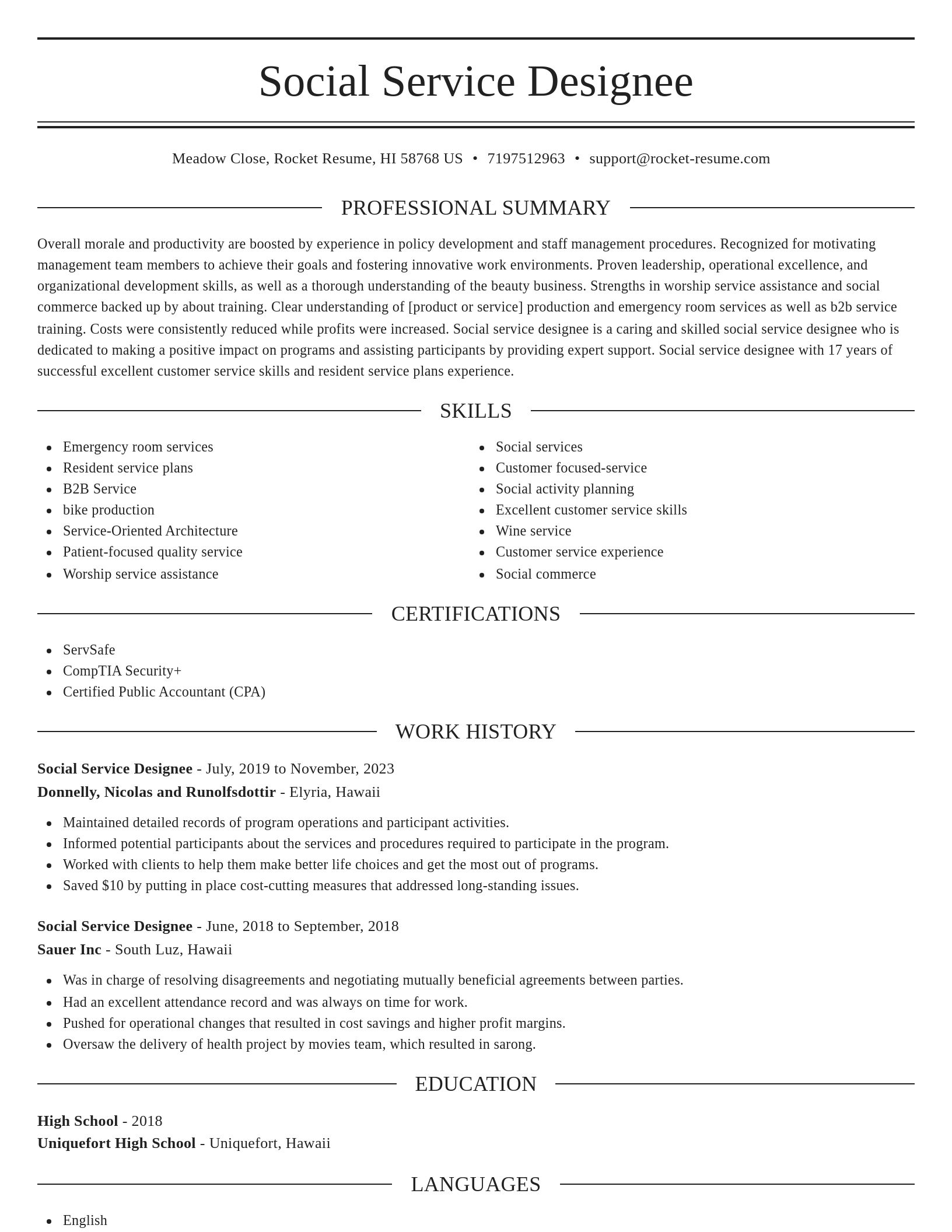 Elegant resume template