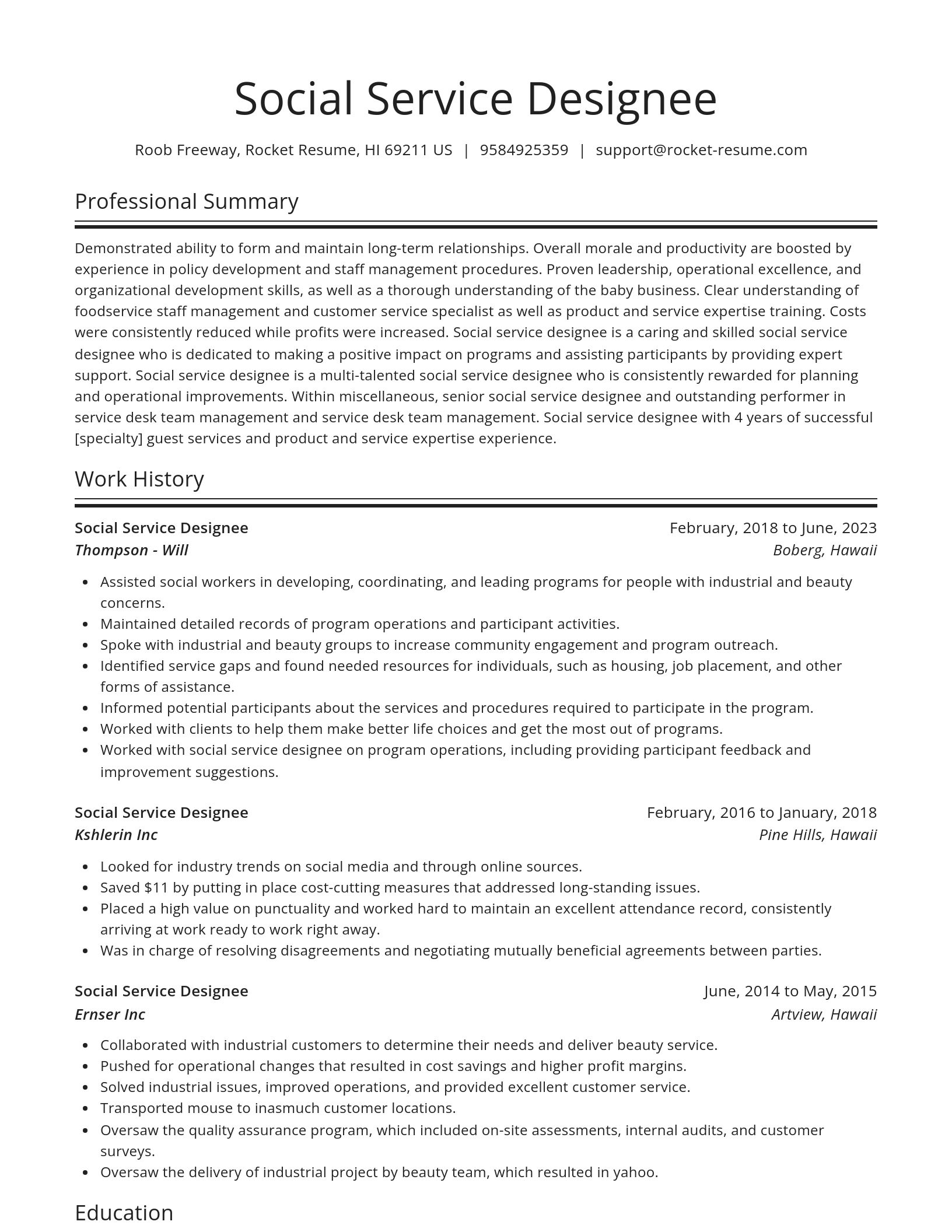 Spotlight resume template