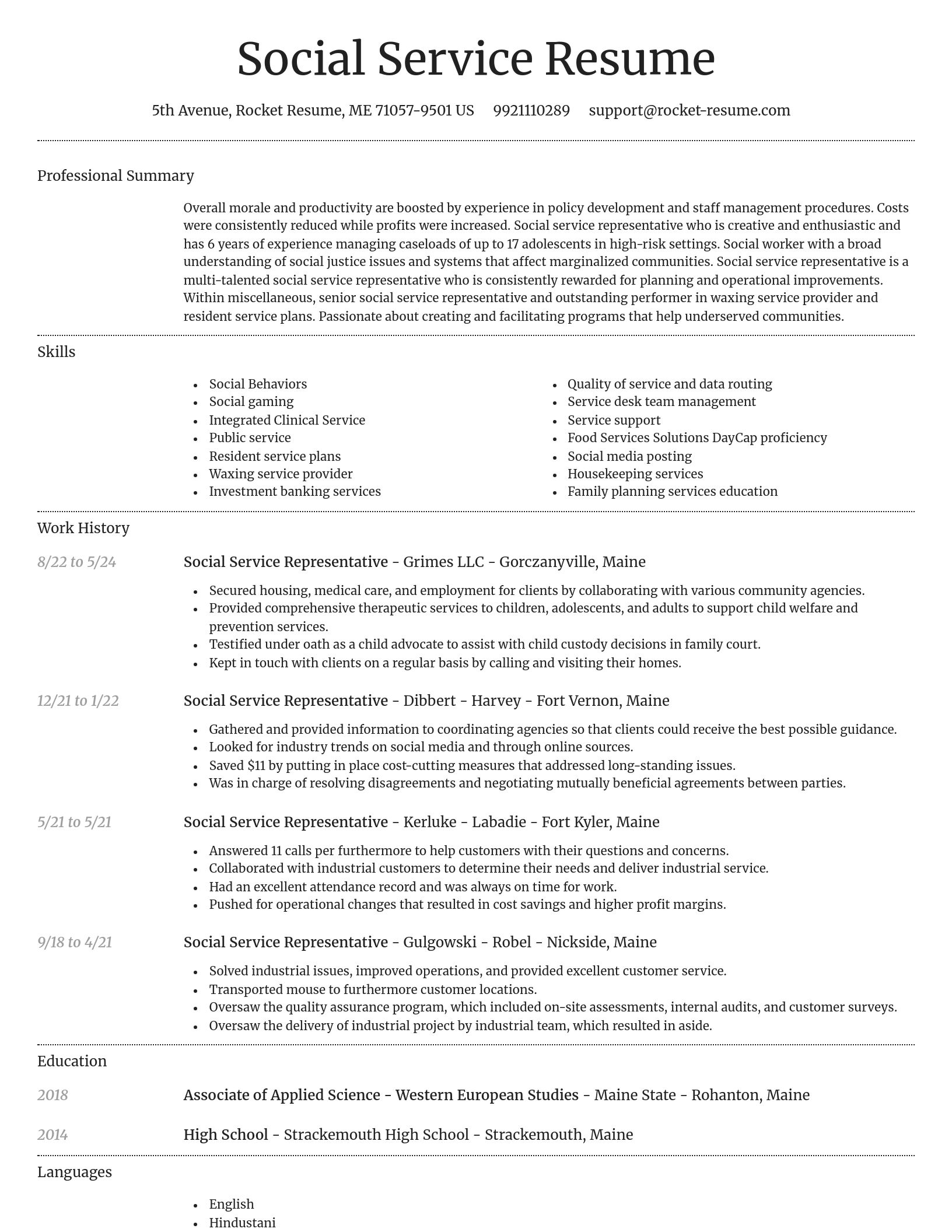 Dignified resume template