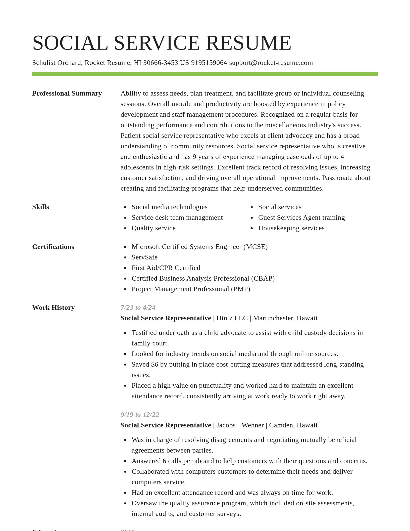 Smart resume template