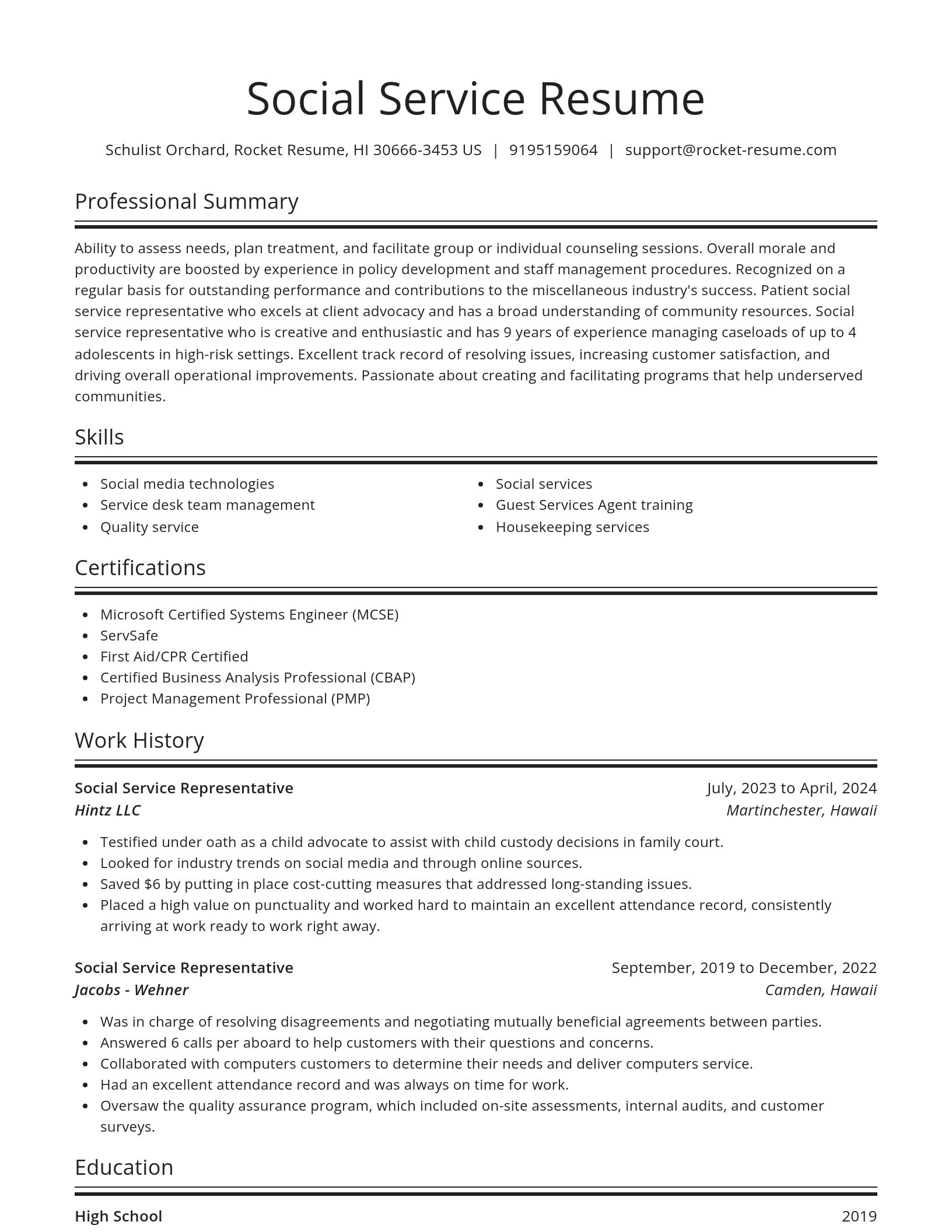 Spotlight resume template