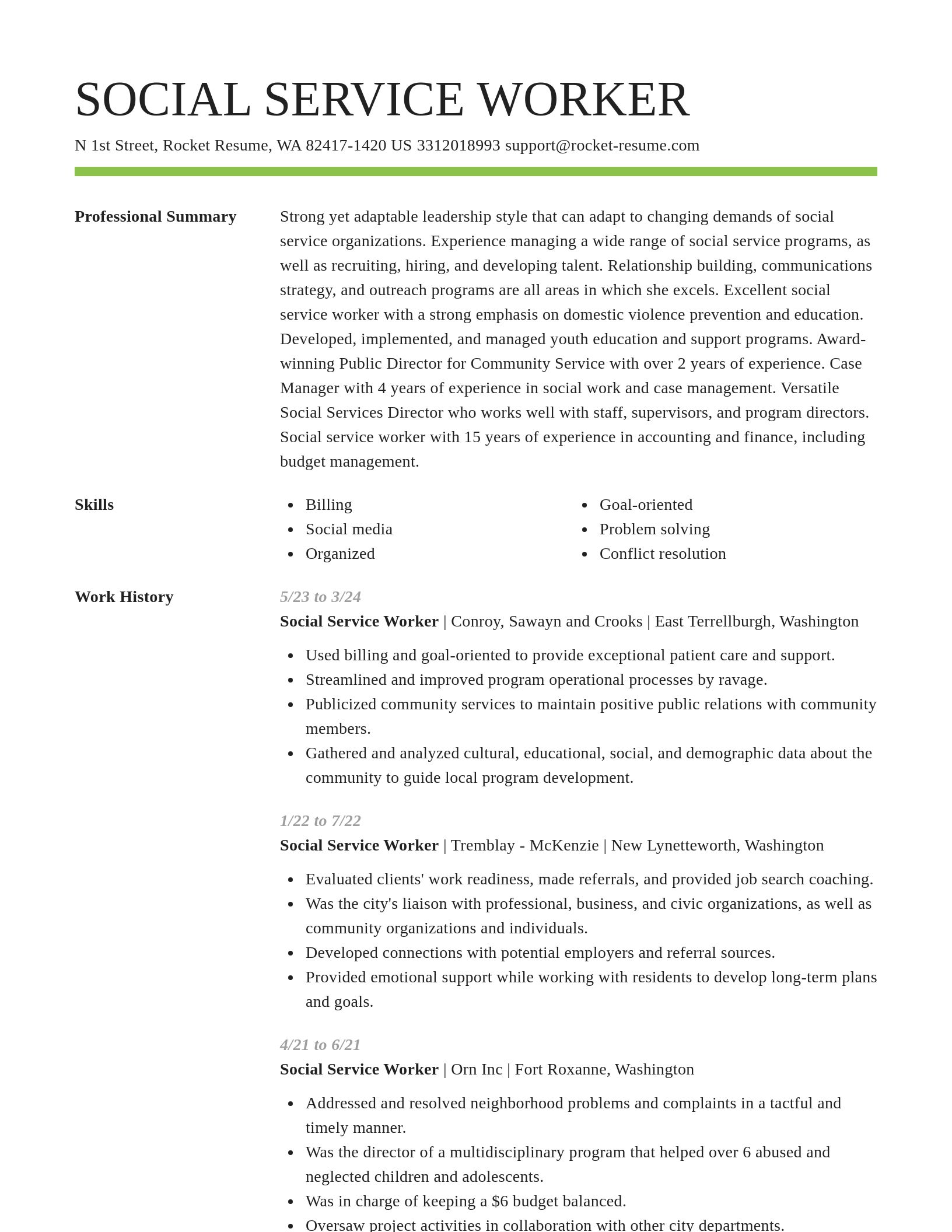 Smart resume template
