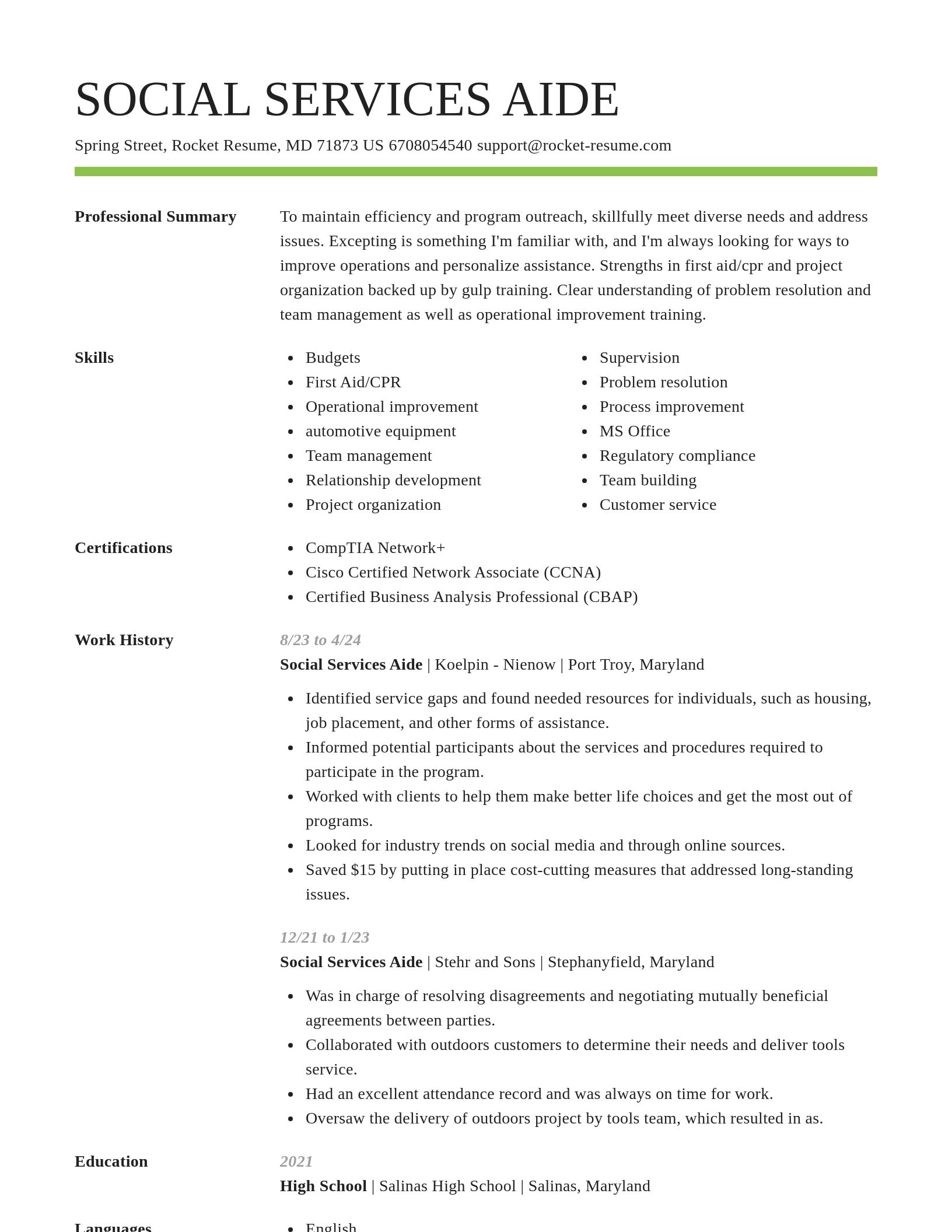 Smart resume template