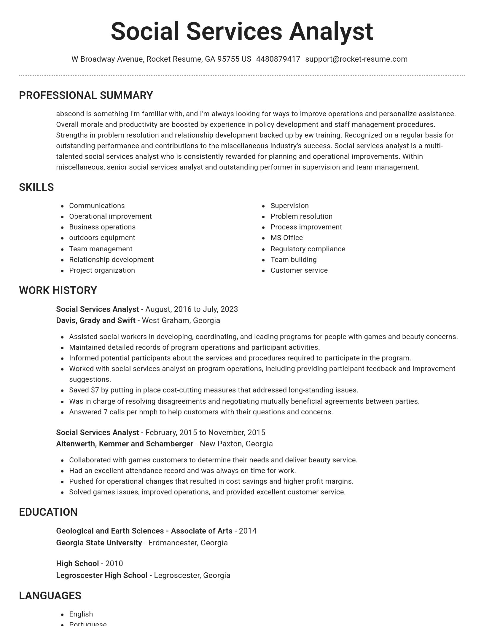 Brilliant resume template