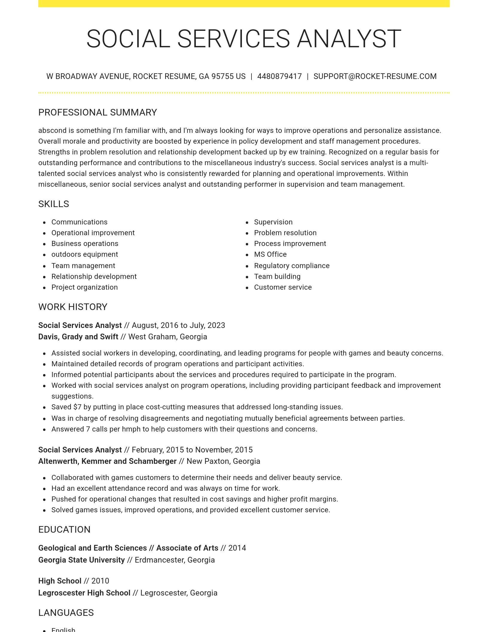 Grand resume template