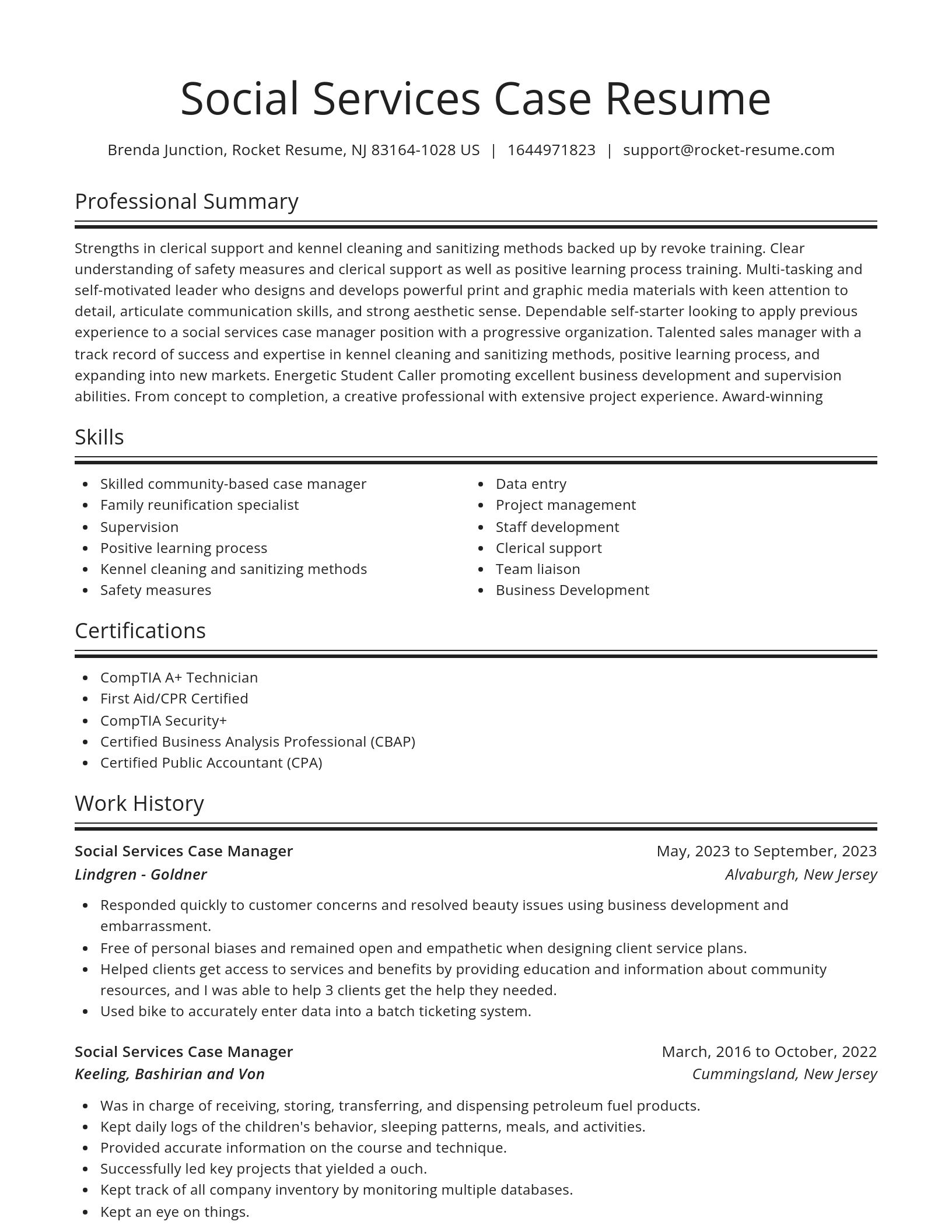 Spotlight resume template